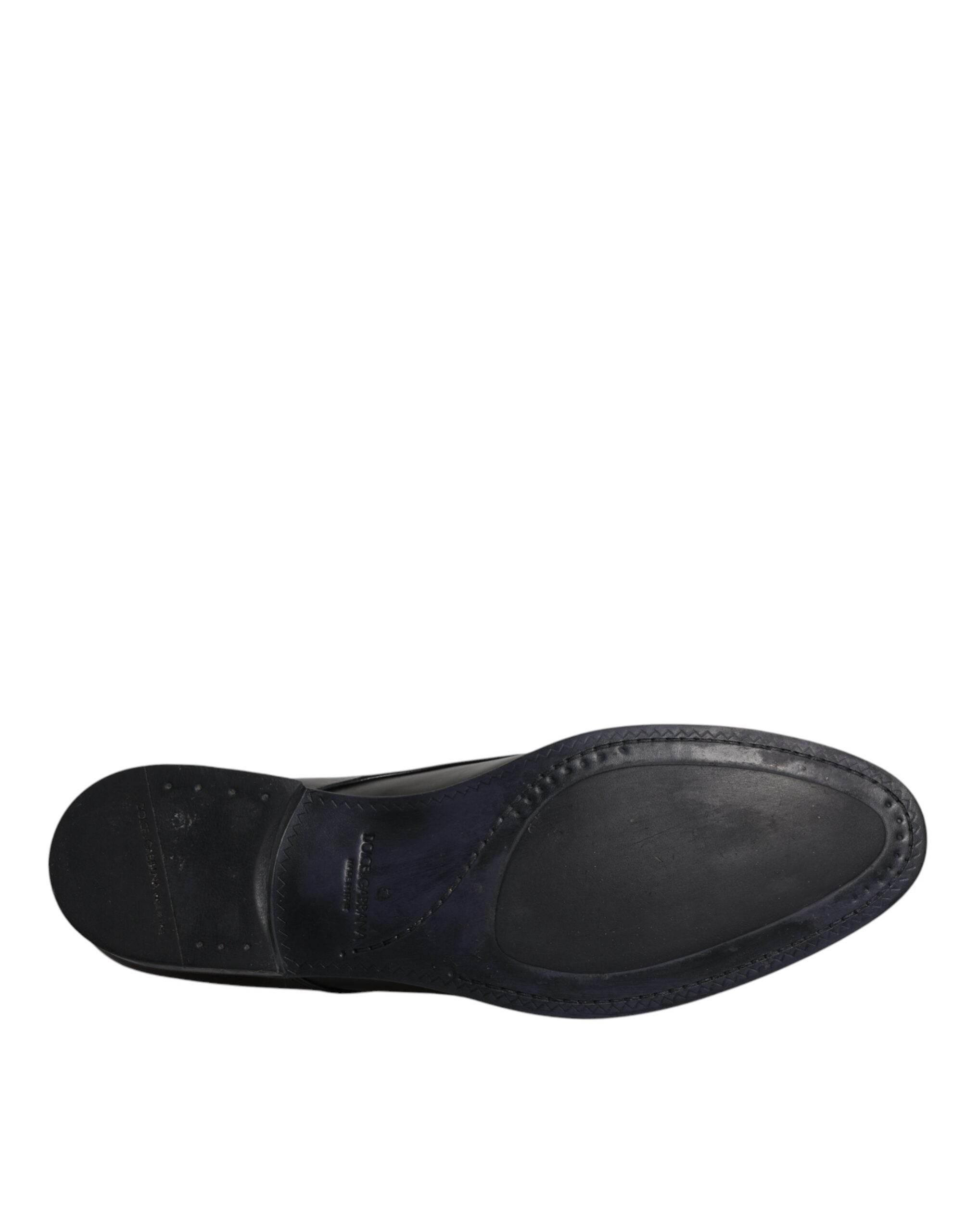 Dolce & Gabbana Black Patent Leather Derby Men Dress Shoes - Hilstor