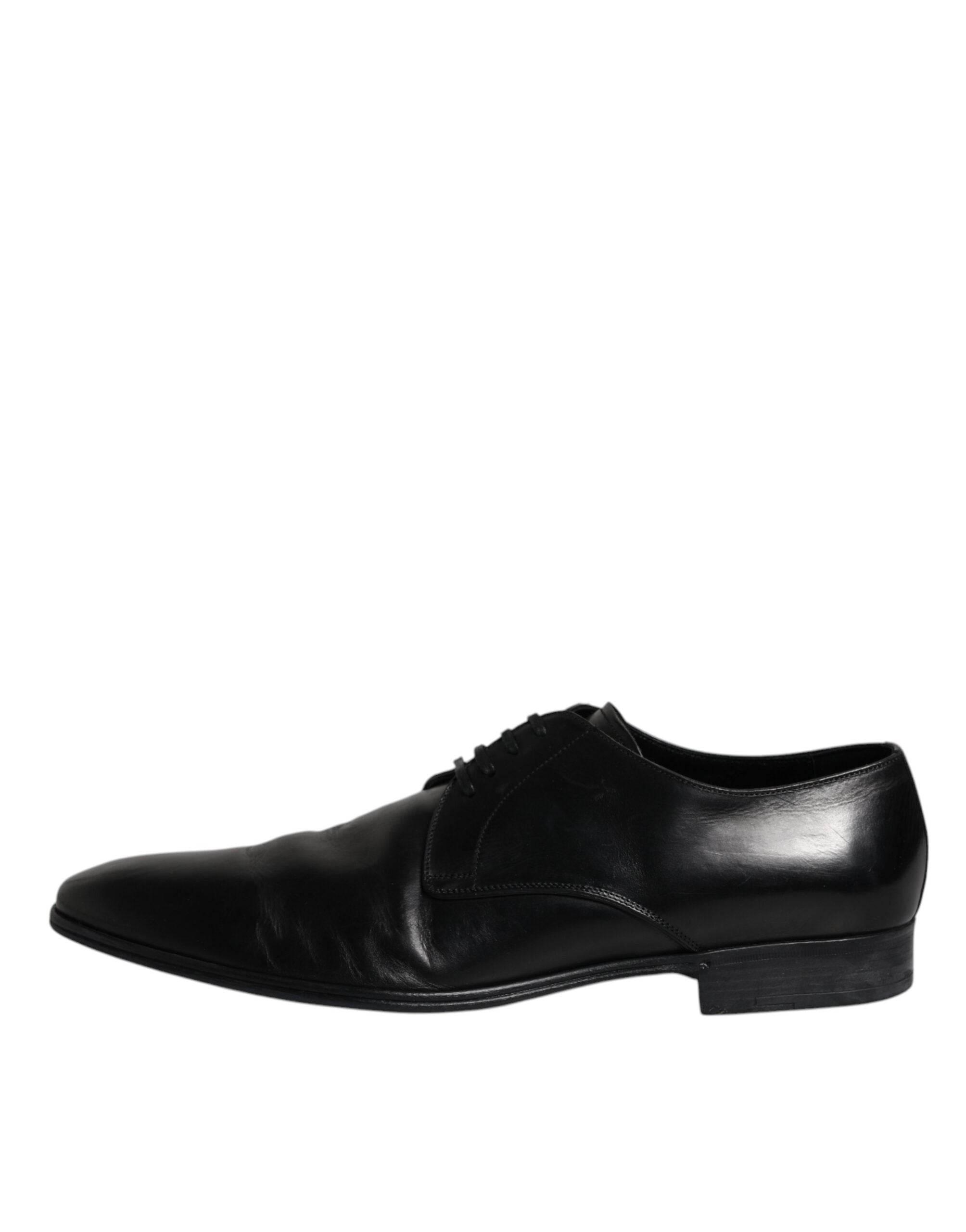 Dolce & Gabbana Black Patent Leather Derby Men Dress Shoes - Hilstor