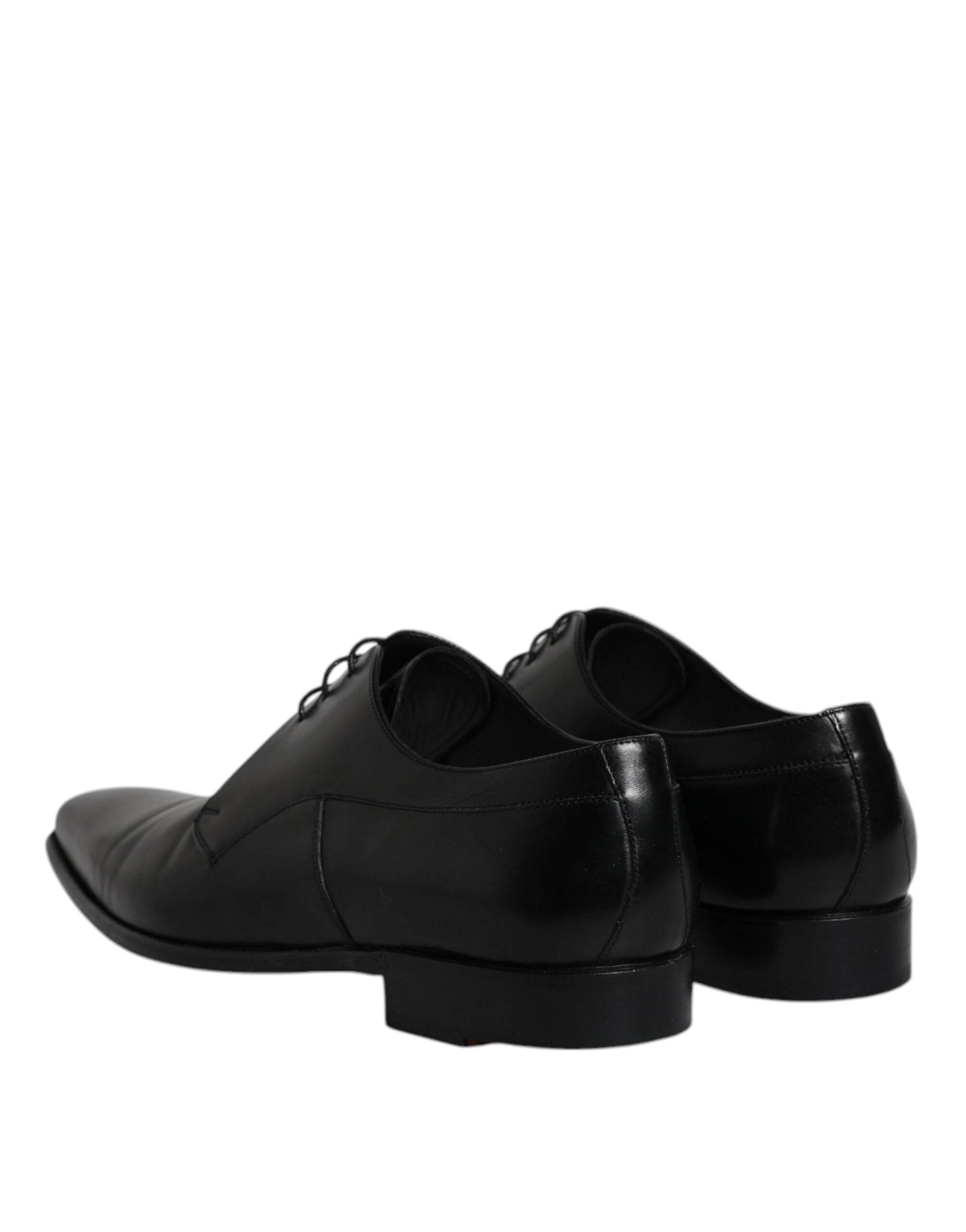 Dolce & Gabbana Black Leather Derby Men Formal Dress Shoes - Hilstor