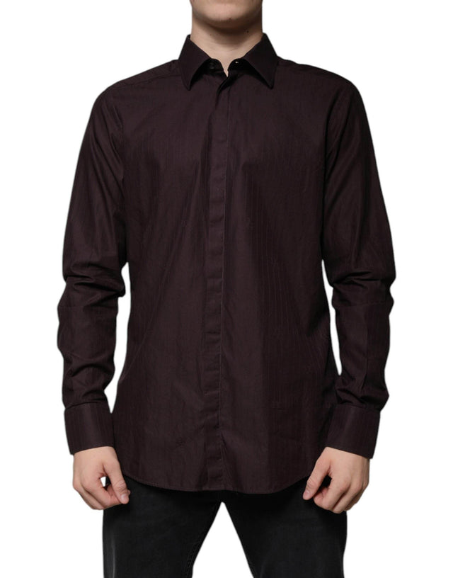 Dolce & Gabbana Purple Cotton Slim Fit MARTINI Dress Shirt - Hilstor