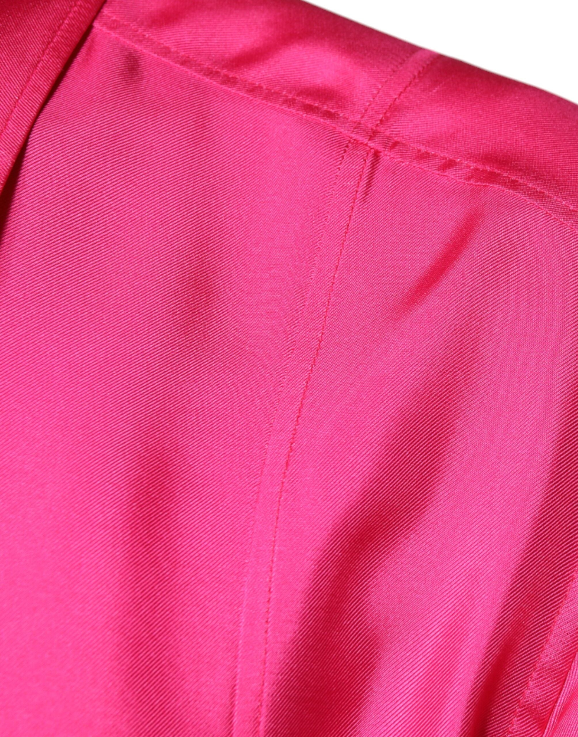 Dolce &amp; Gabbana Pink Silke Collared Button Down Herreskjorte