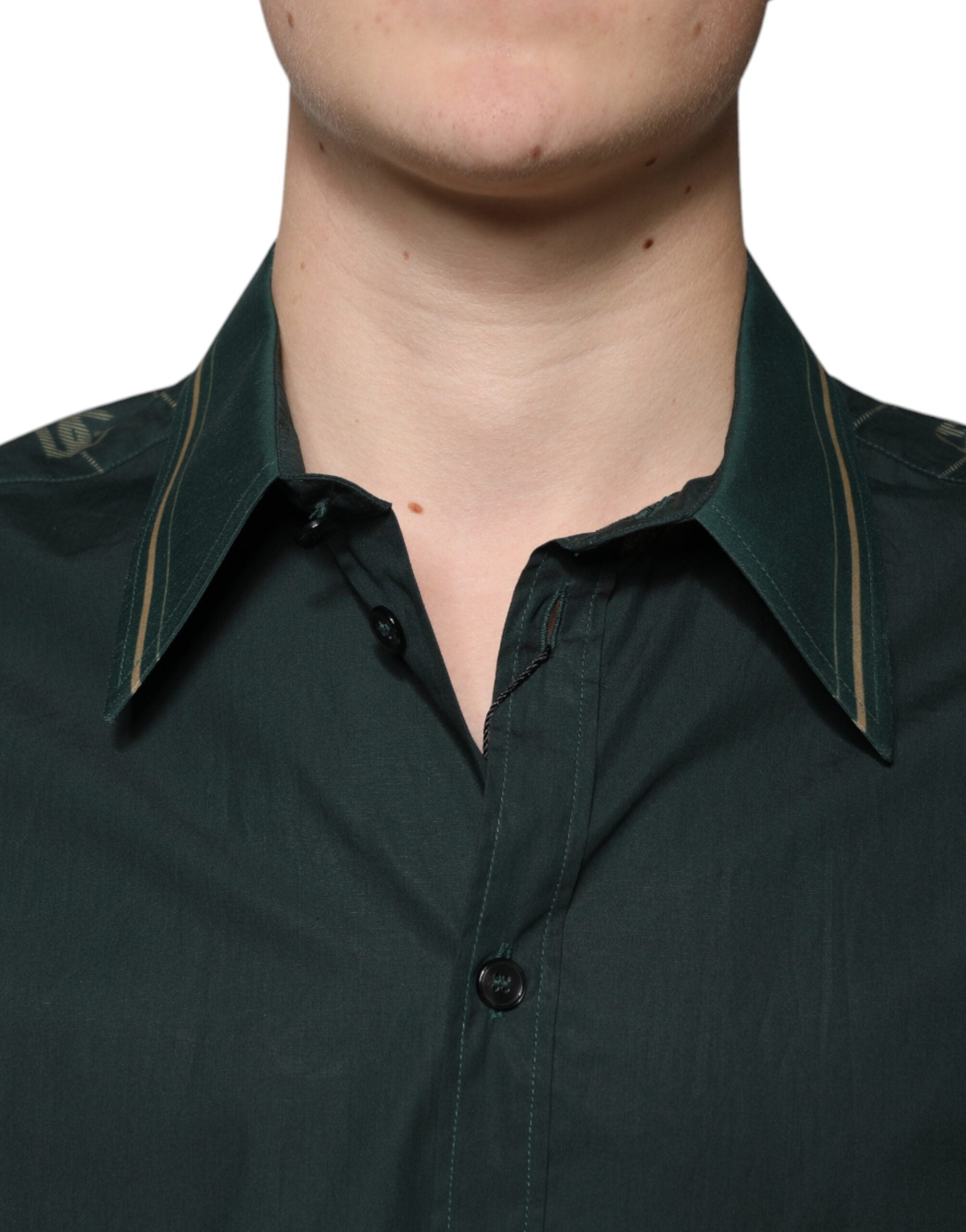 Dolce &amp; Gabbana grønt logo langærmet MARTINI Casual skjorte