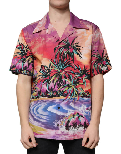 Dolce & Gabbana Multicolor Tropical Button Down Casual Shirt - Hilstor