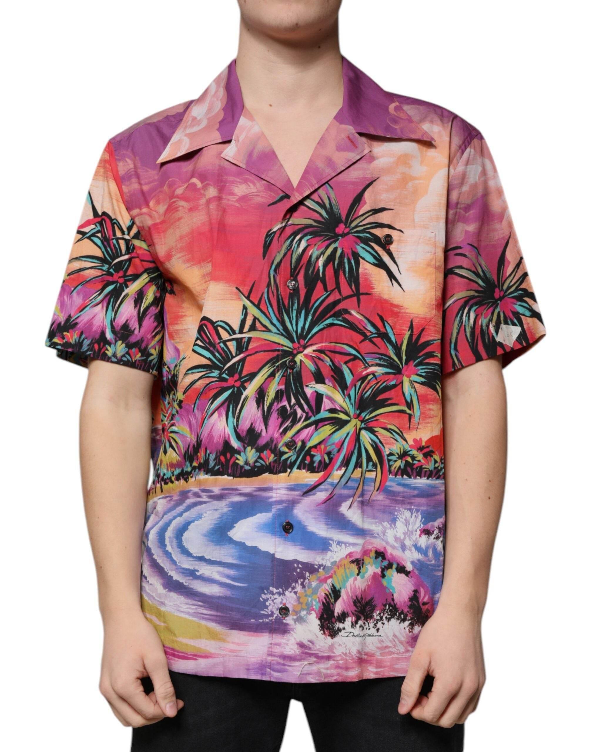 Dolce & Gabbana Multicolor Tropical Button Down Casual Shirt - Hilstor
