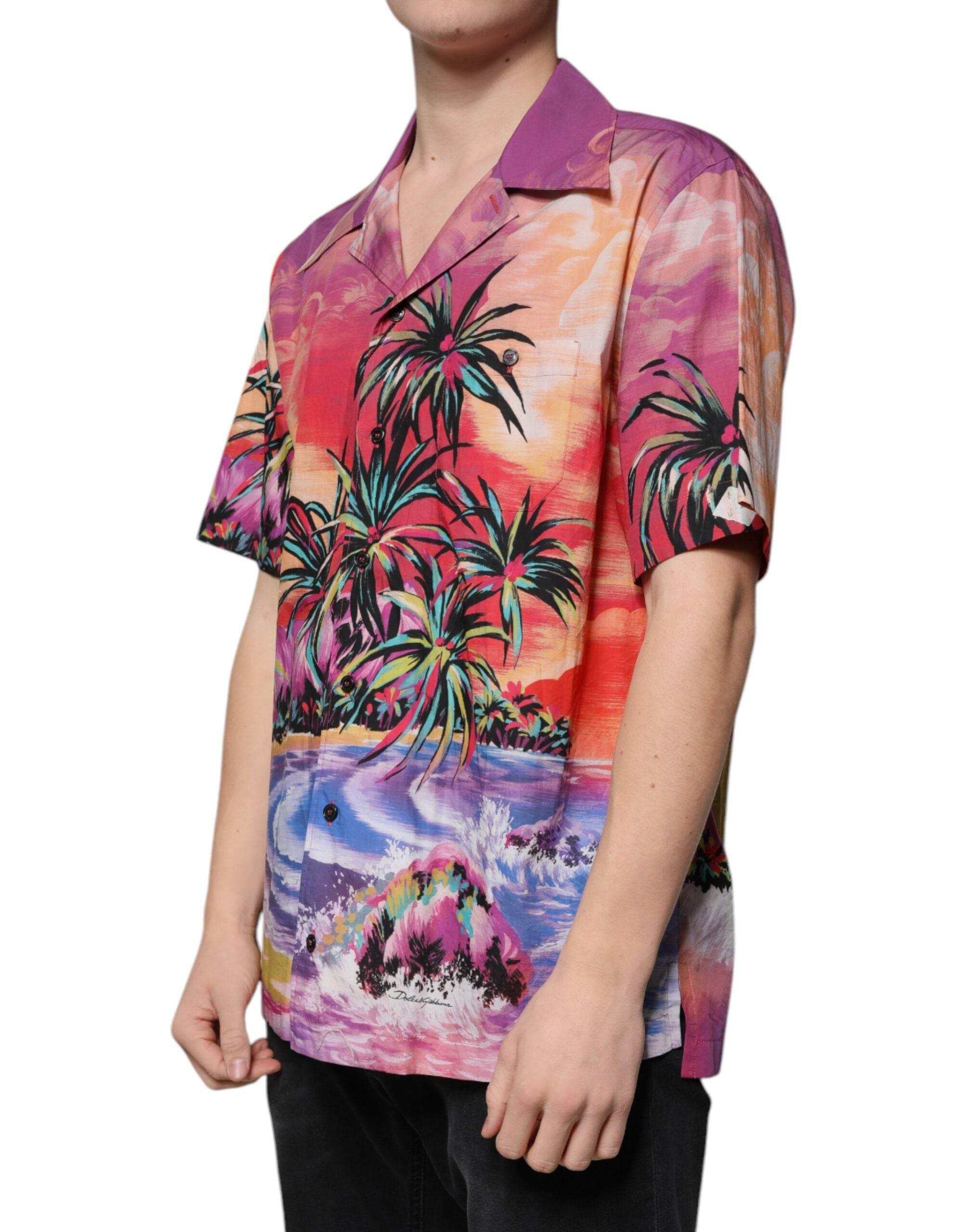 Dolce & Gabbana Multicolor Tropical Button Down Casual Shirt - Hilstor