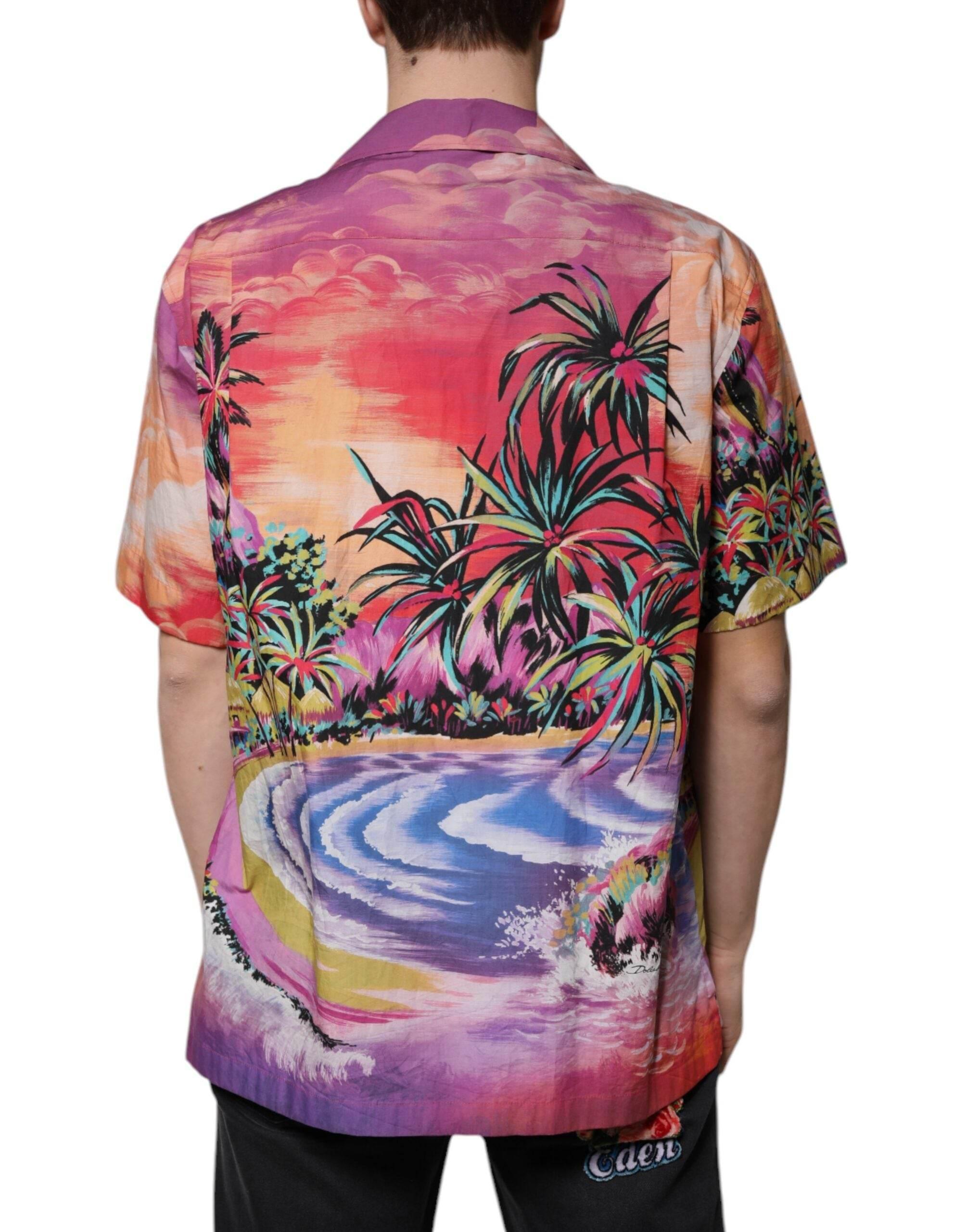 Dolce & Gabbana Multicolor Tropical Button Down Casual Shirt - Hilstor