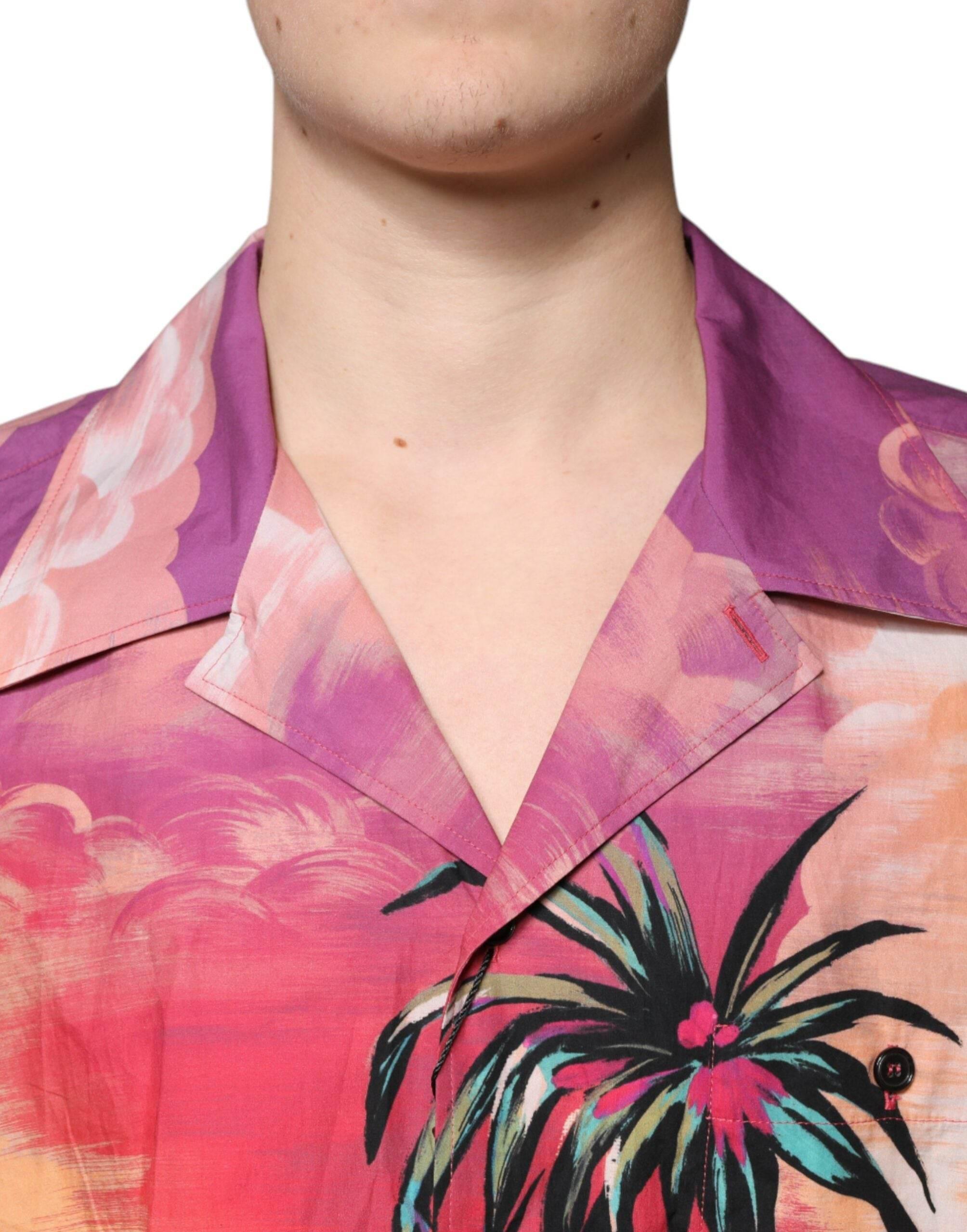 Dolce & Gabbana Multicolor Tropical Button Down Casual Shirt - Hilstor