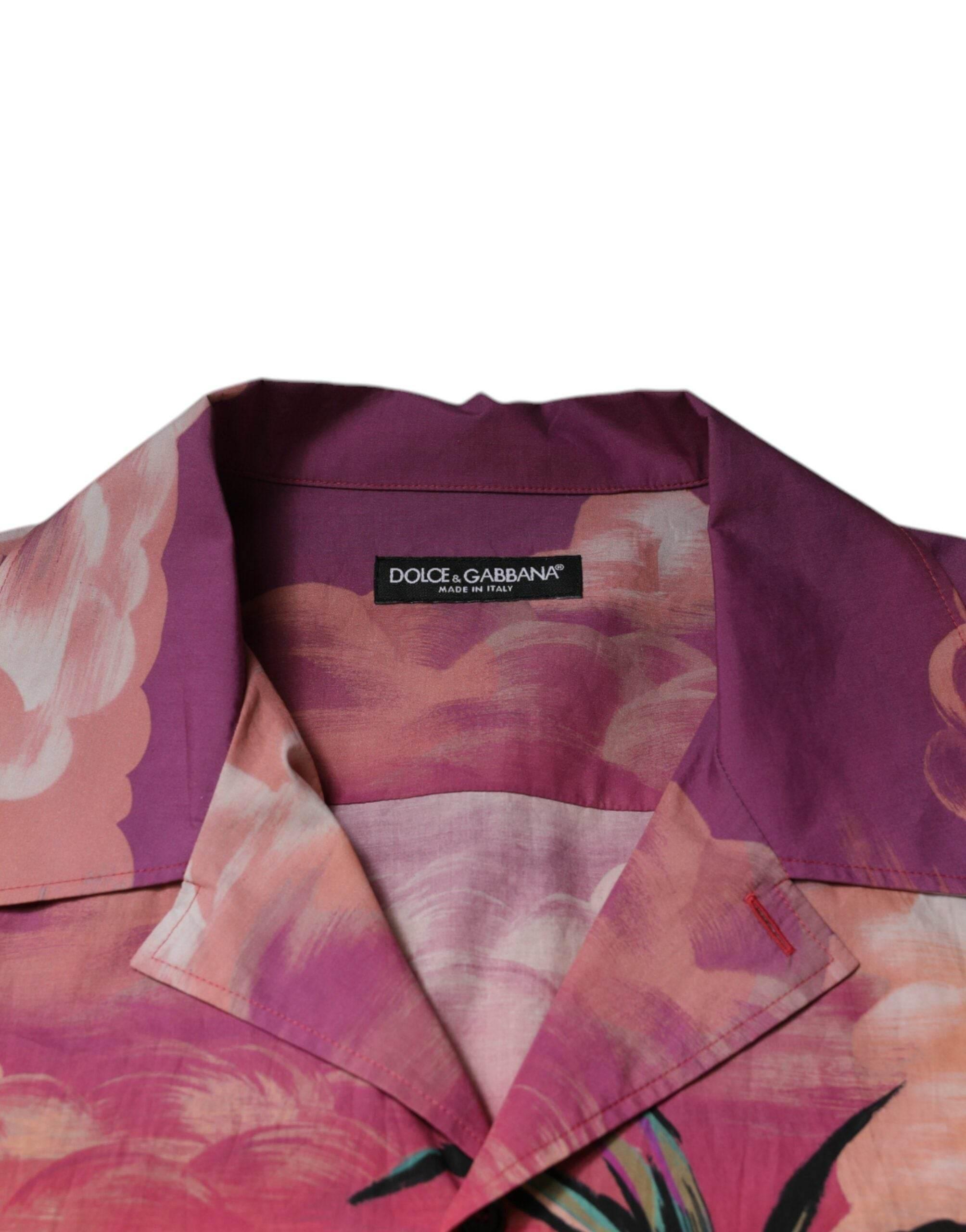 Dolce & Gabbana Multicolor Tropical Button Down Casual Shirt - Hilstor