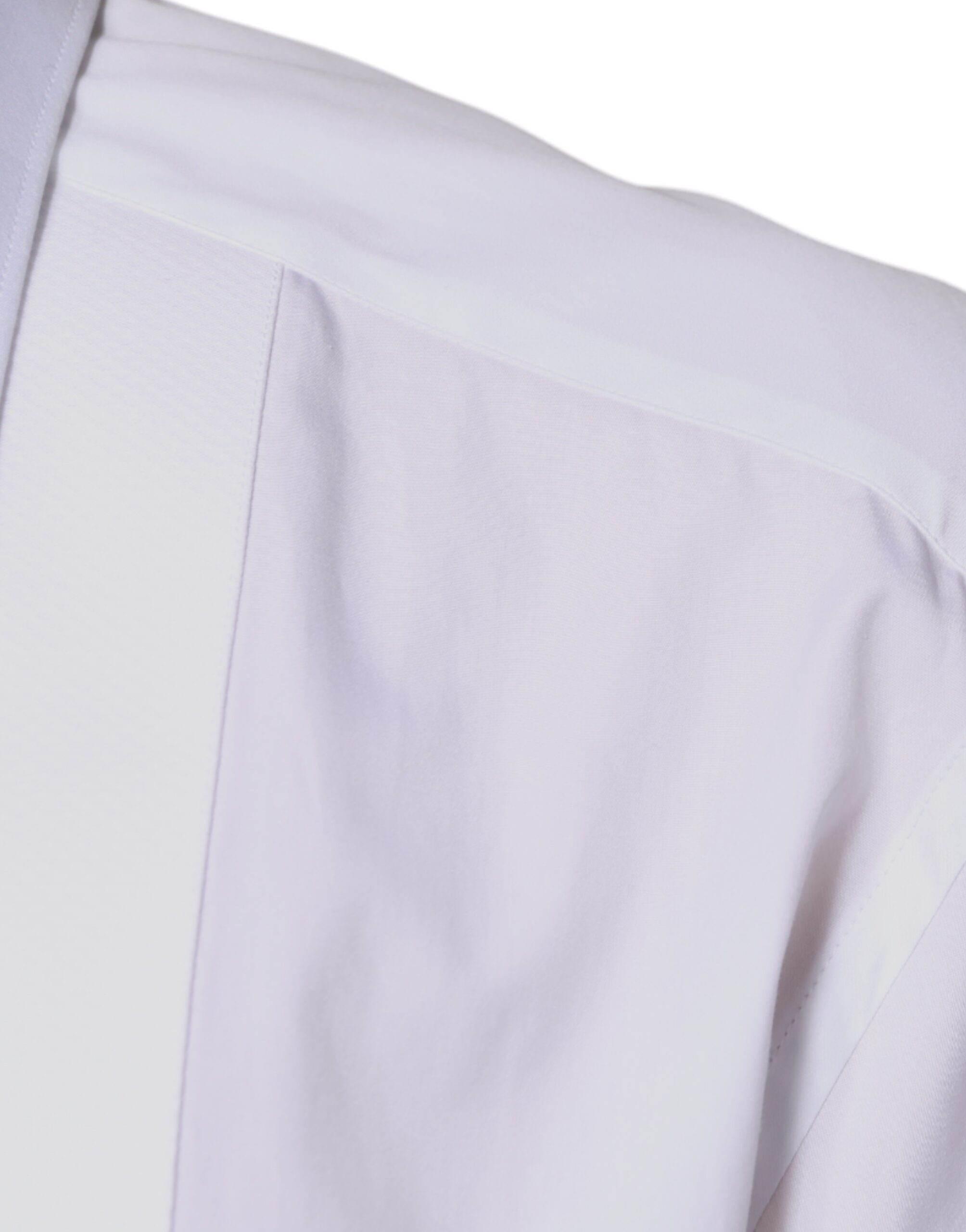 Dolce & Gabbana White Bib Cotton Poplin GOLD Formal Shirt - Hilstor