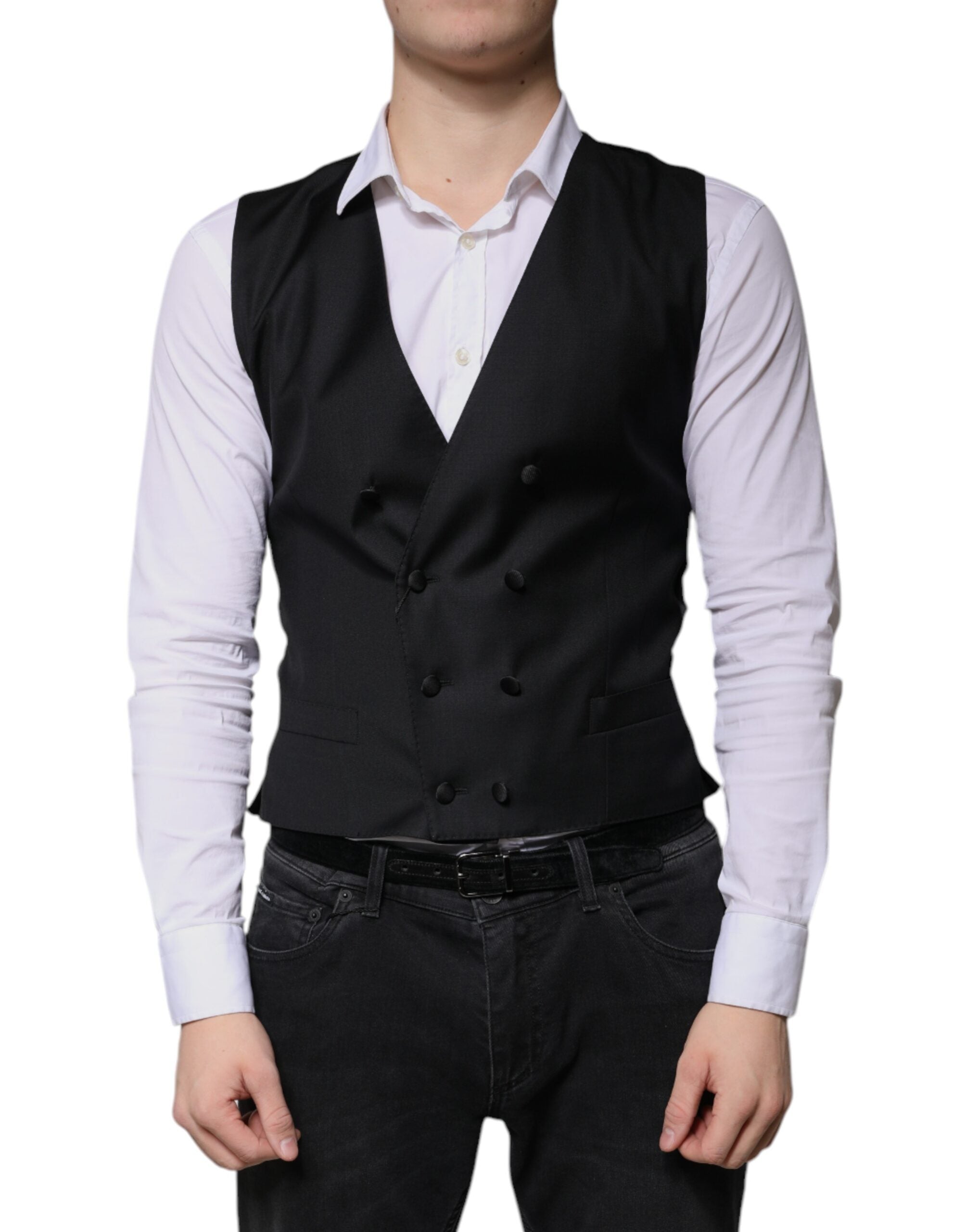 Dolce &amp; Gabbana sort uld formel kjole herre vest