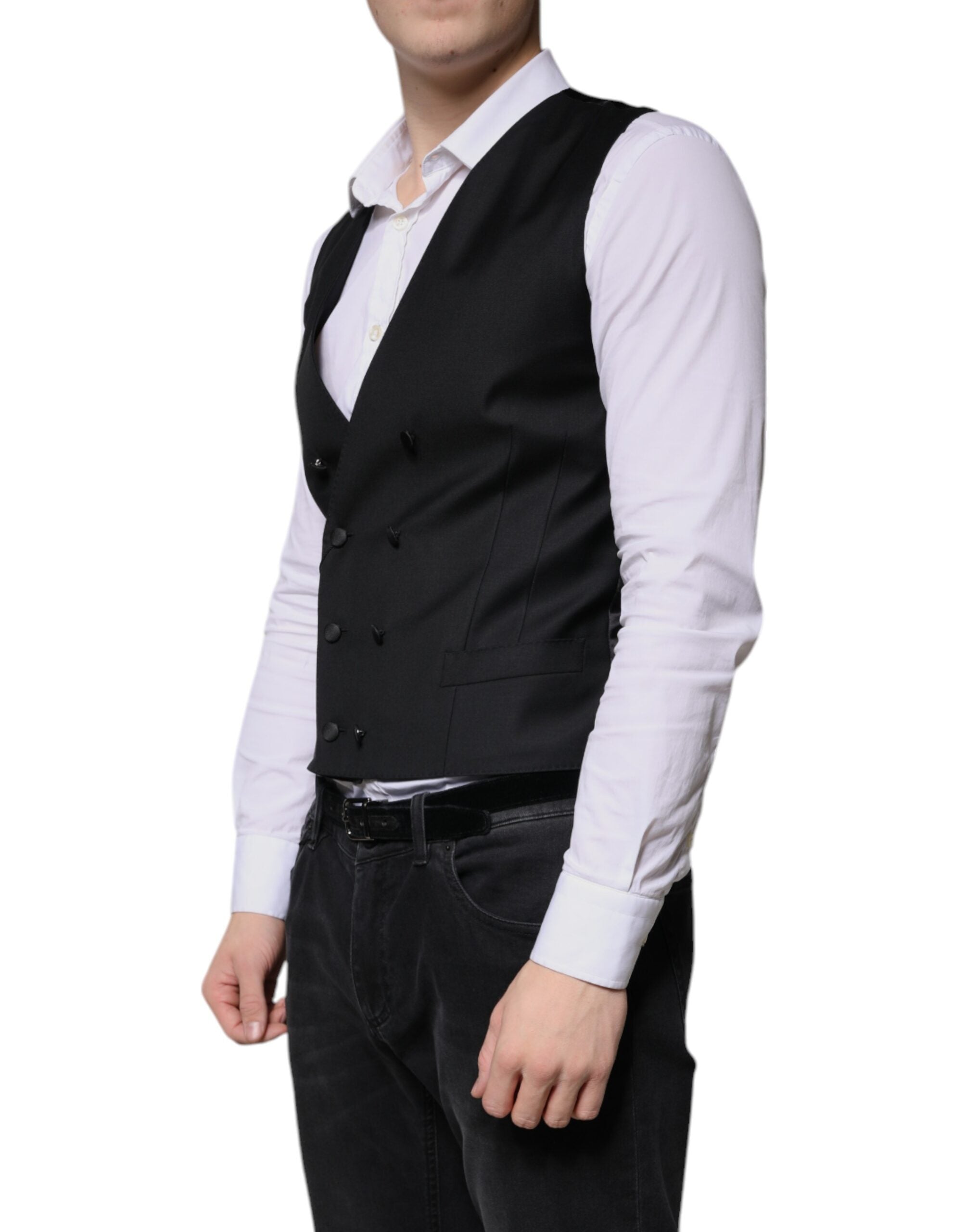 Dolce &amp; Gabbana sort uld formel kjole herre vest