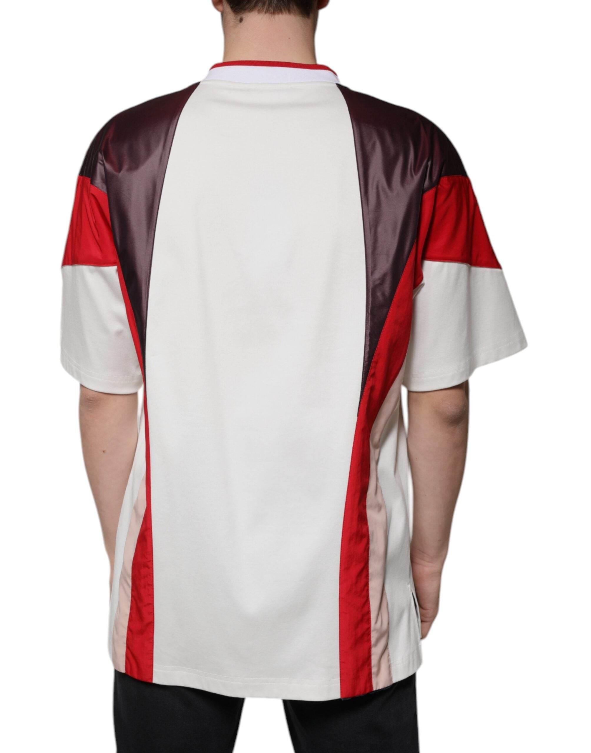 Dolce & Gabbana Multicolor Logo Jersey Cotton V-neck T-shirt - Hilstor
