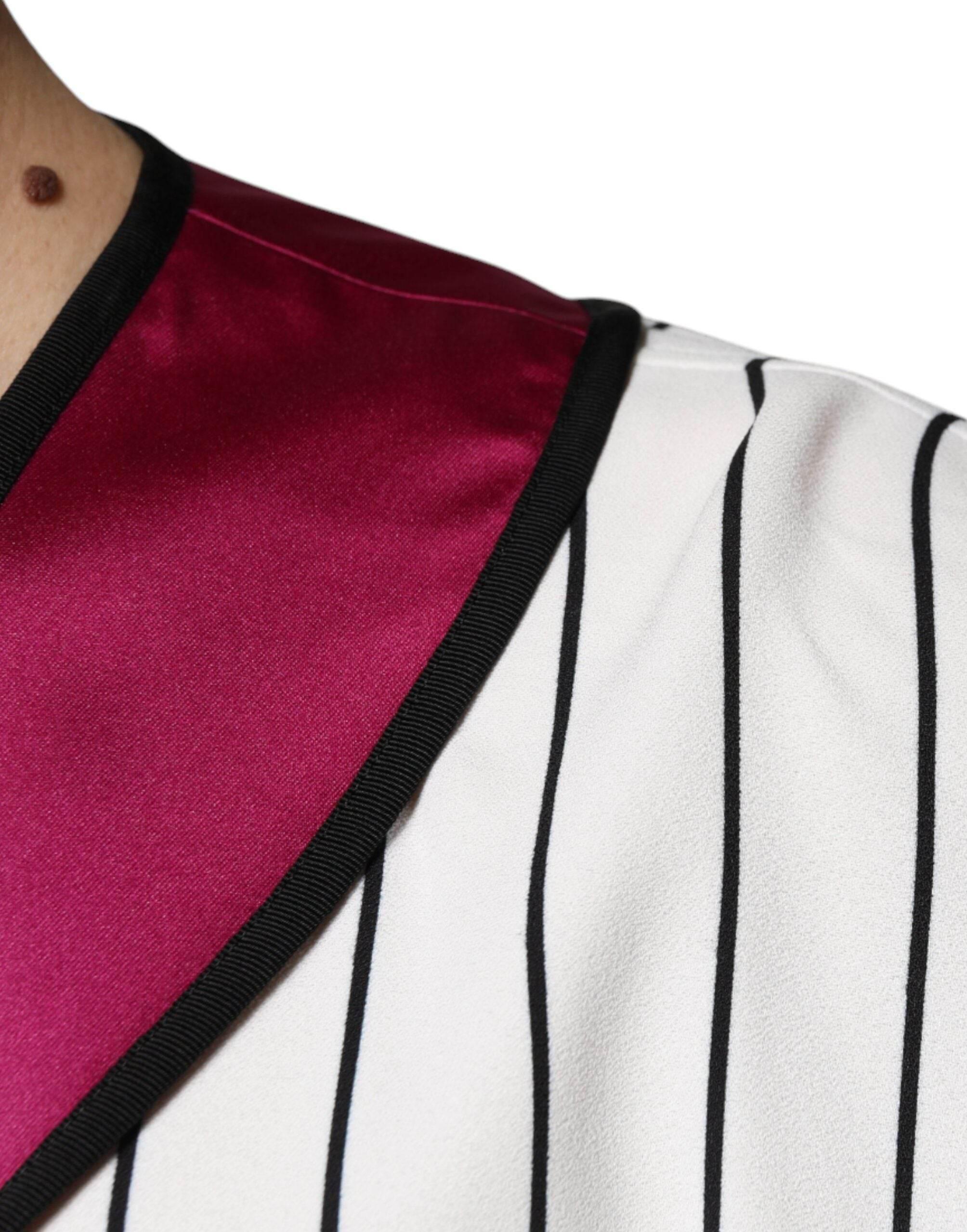 Dolce & Gabbana Multicolor Logo Jersey Button V-neck T-shirt - Hilstor