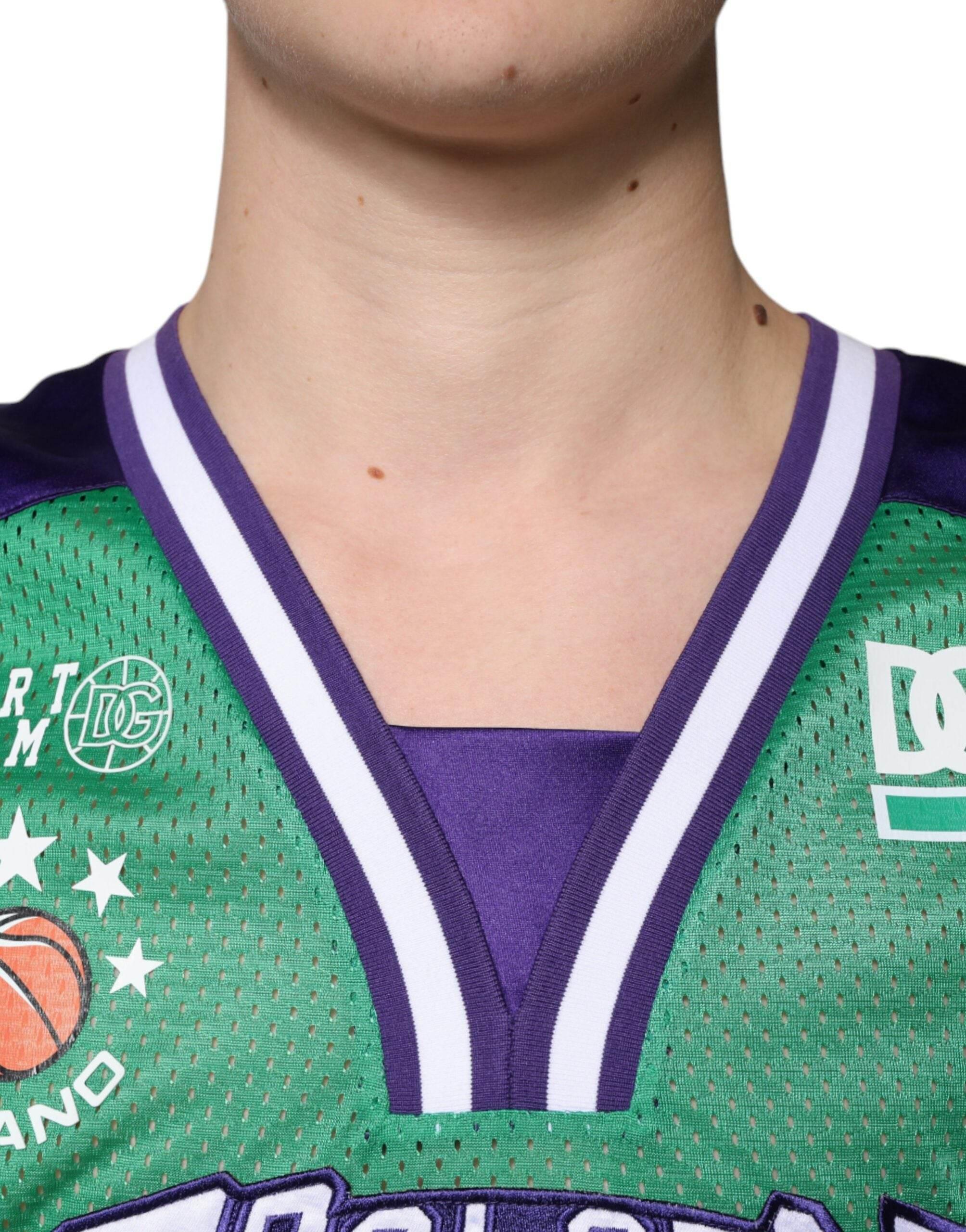 Dolce & Gabbana Green Polyester Jersey Sleeveless T-shirt - Hilstor