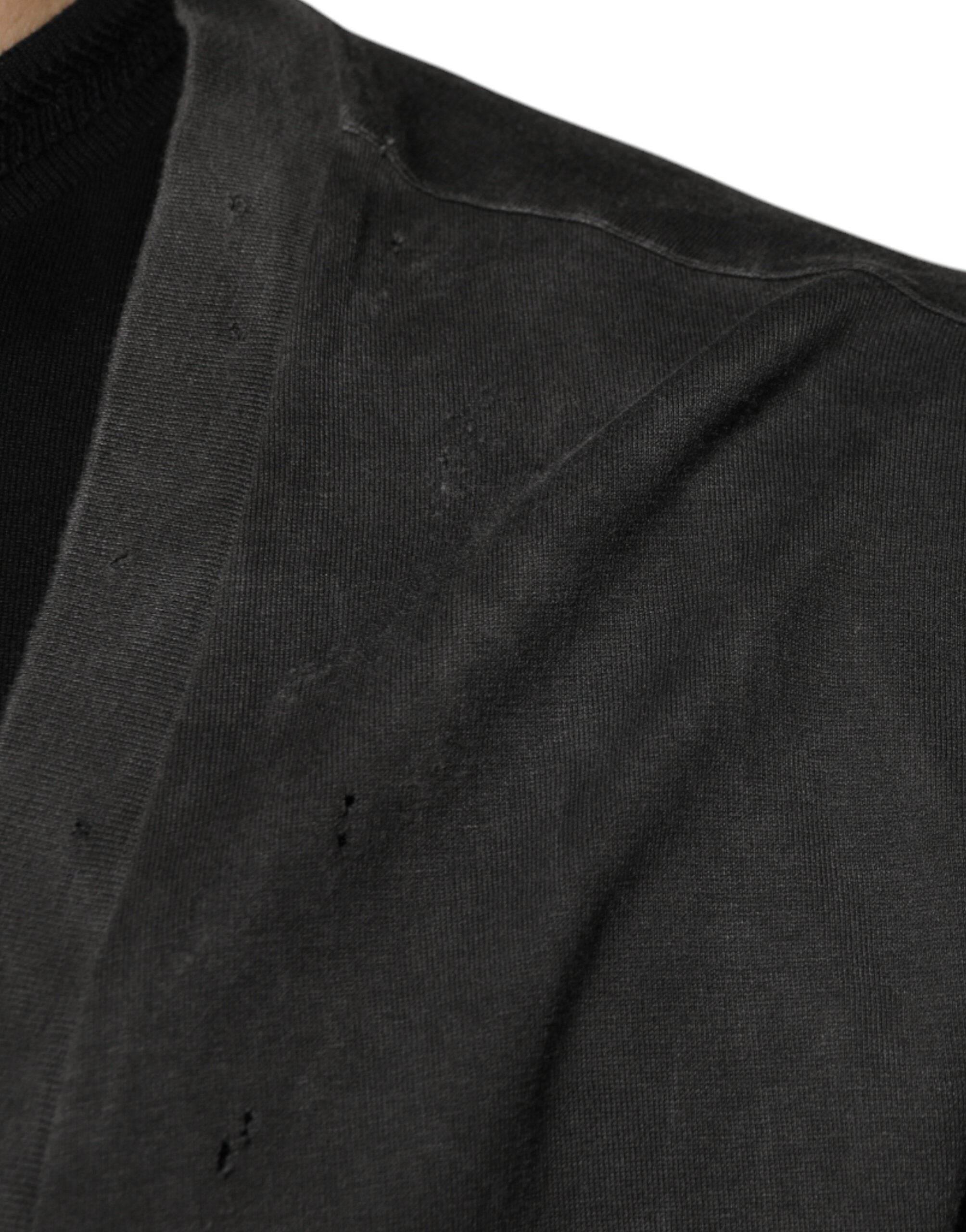 Dolce & Gabbana Black Cotton Crew Neck Short Sleeves T-shirt - Hilstor