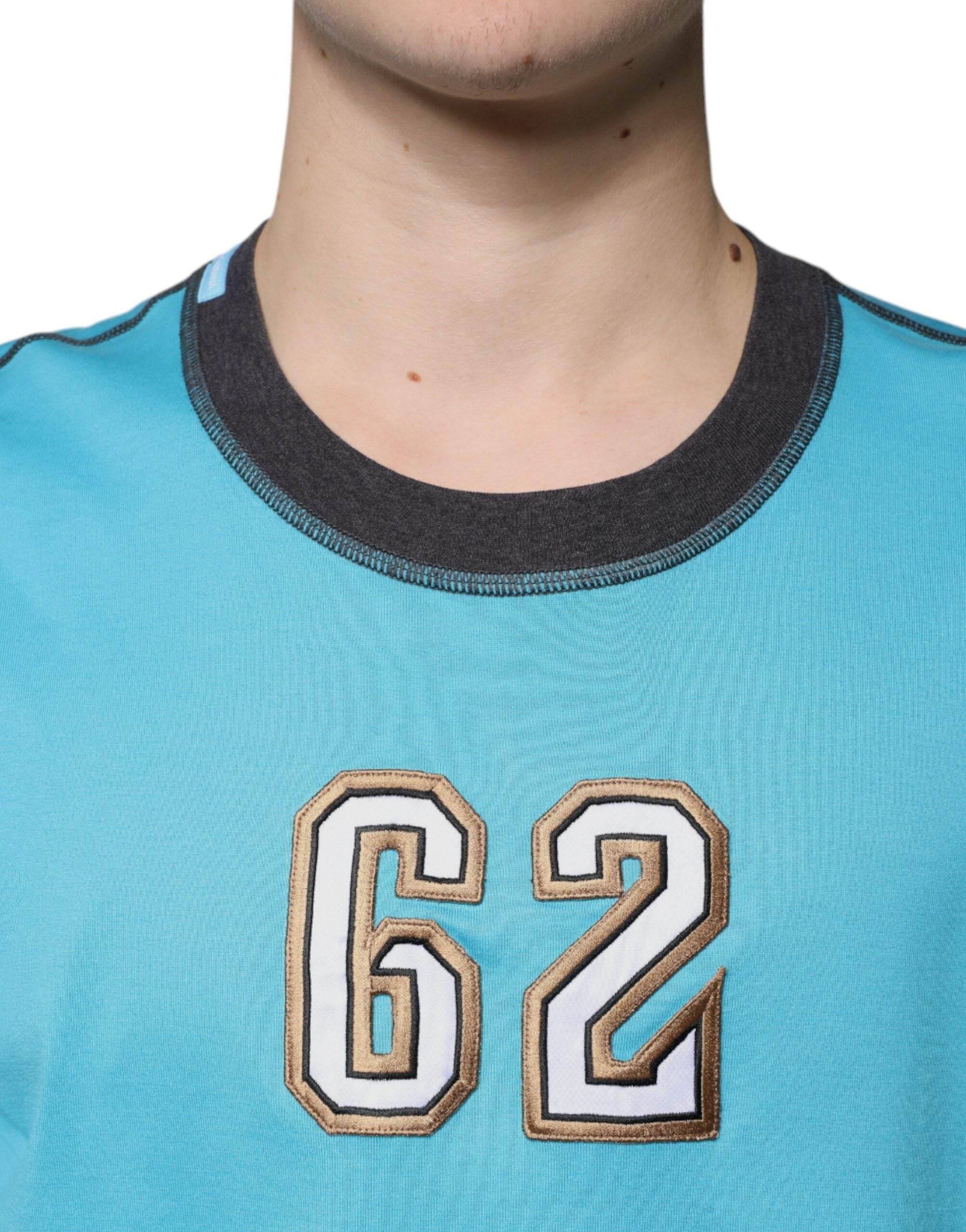 Dolce & Gabbana Blue Logo Crew Neck Short Sleeves T-shirt - Hilstor