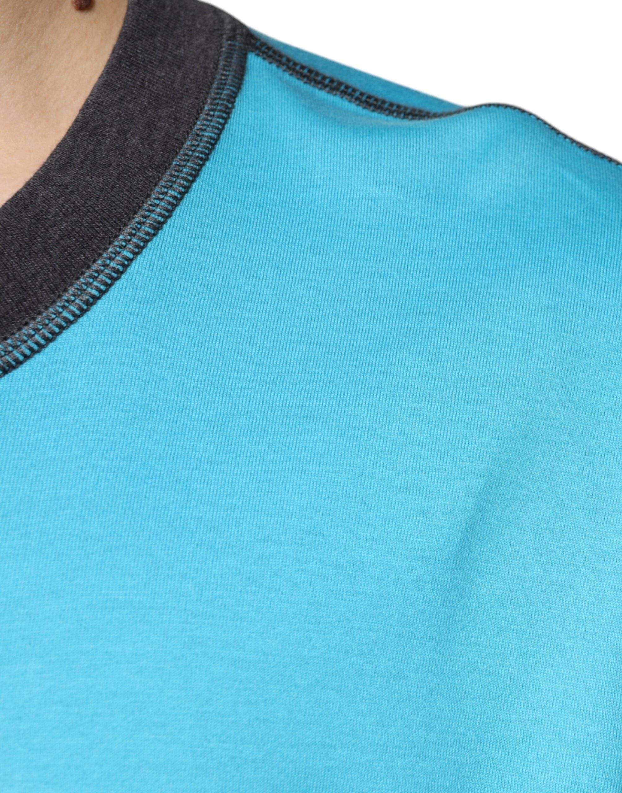 Dolce & Gabbana Blue Logo Crew Neck Short Sleeves T-shirt - Hilstor