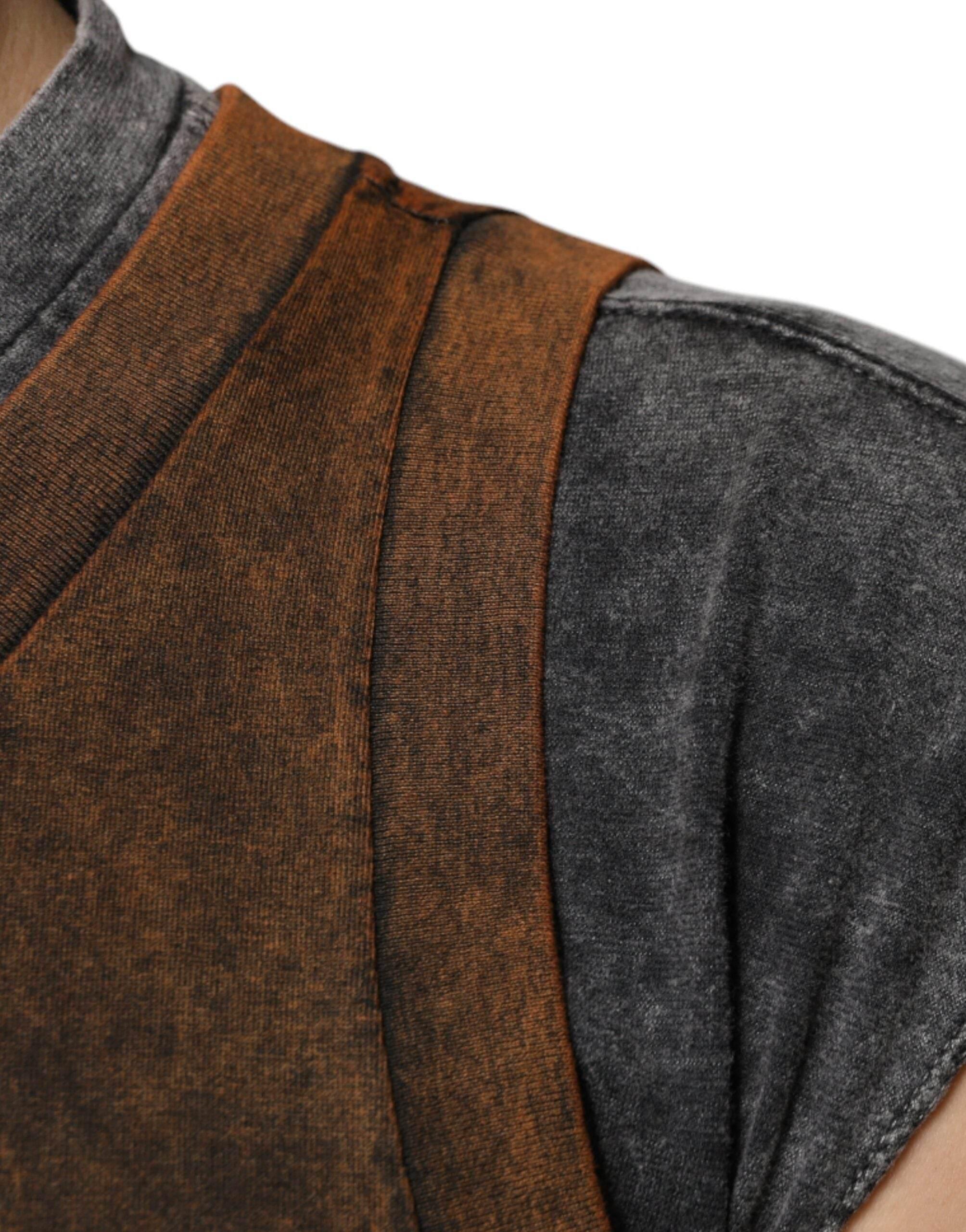 Dolce & Gabbana Brown Cotton Crew Neck Sleeveless T-shirt - Hilstor