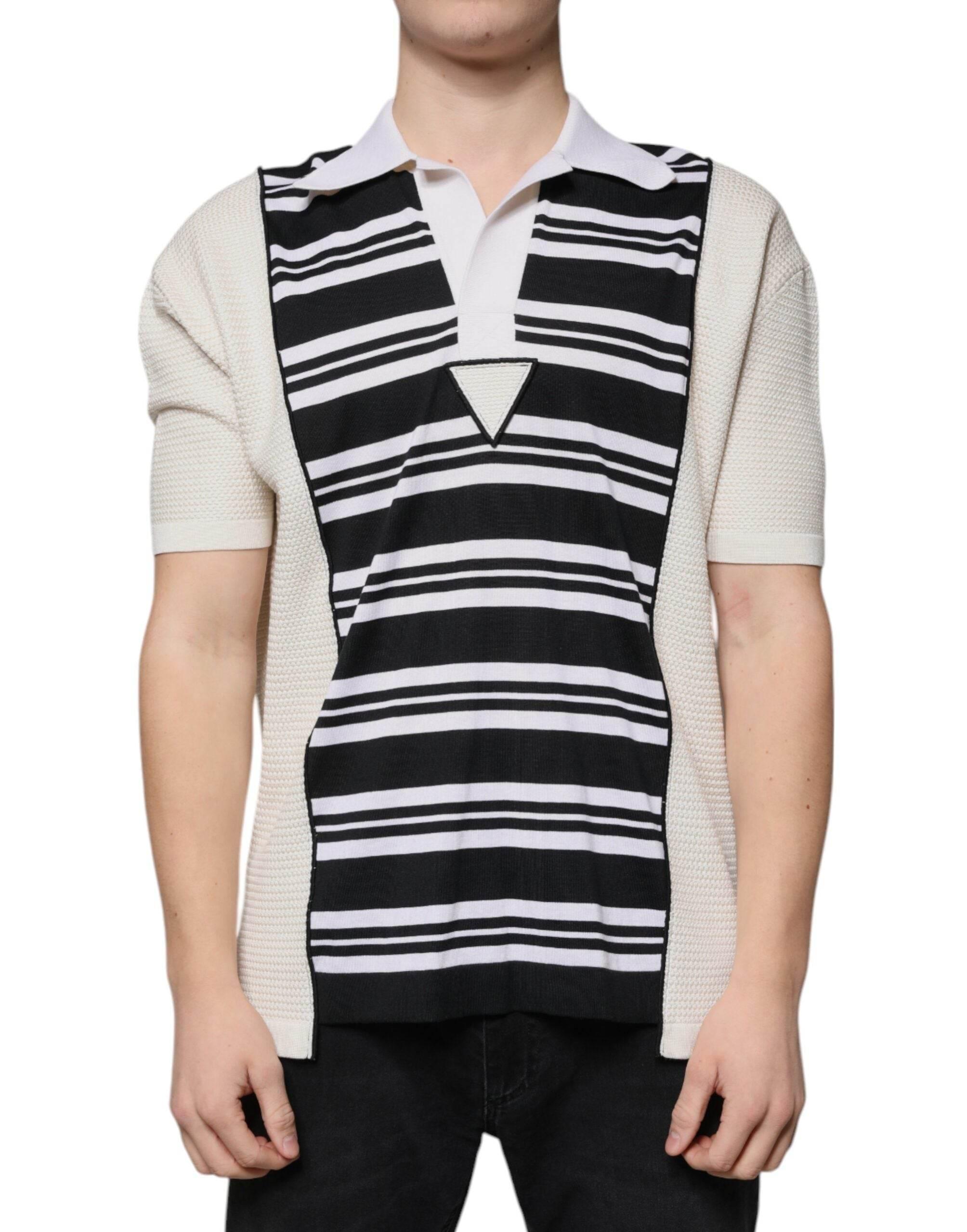 Dolce & Gabbana Multicolor Stripe Collared Polo T-shirt - Hilstor
