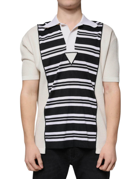 Dolce & Gabbana Multicolor Stripe Collared Polo T-shirt - Hilstor
