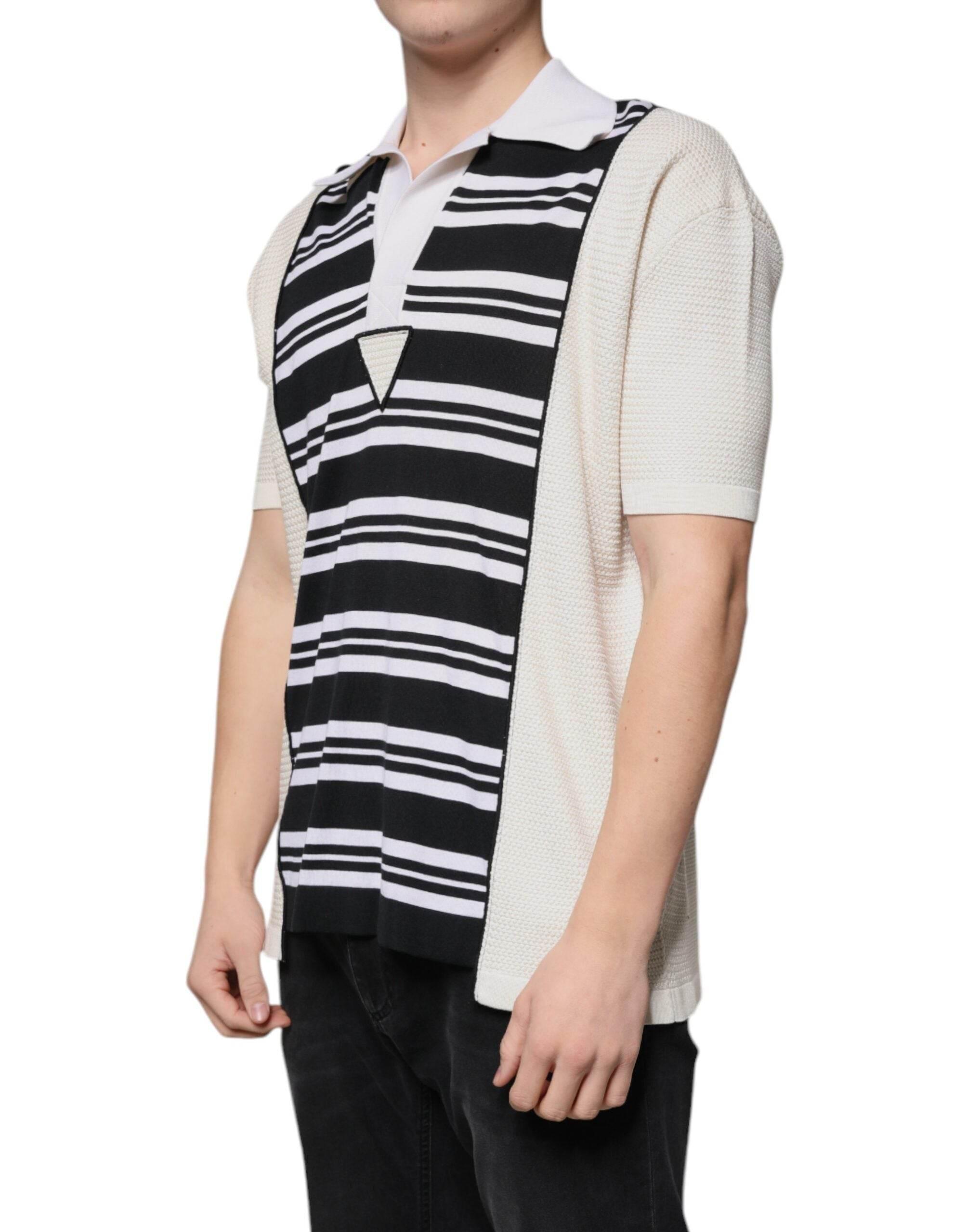 Dolce & Gabbana Multicolor Stripe Collared Polo T-shirt - Hilstor