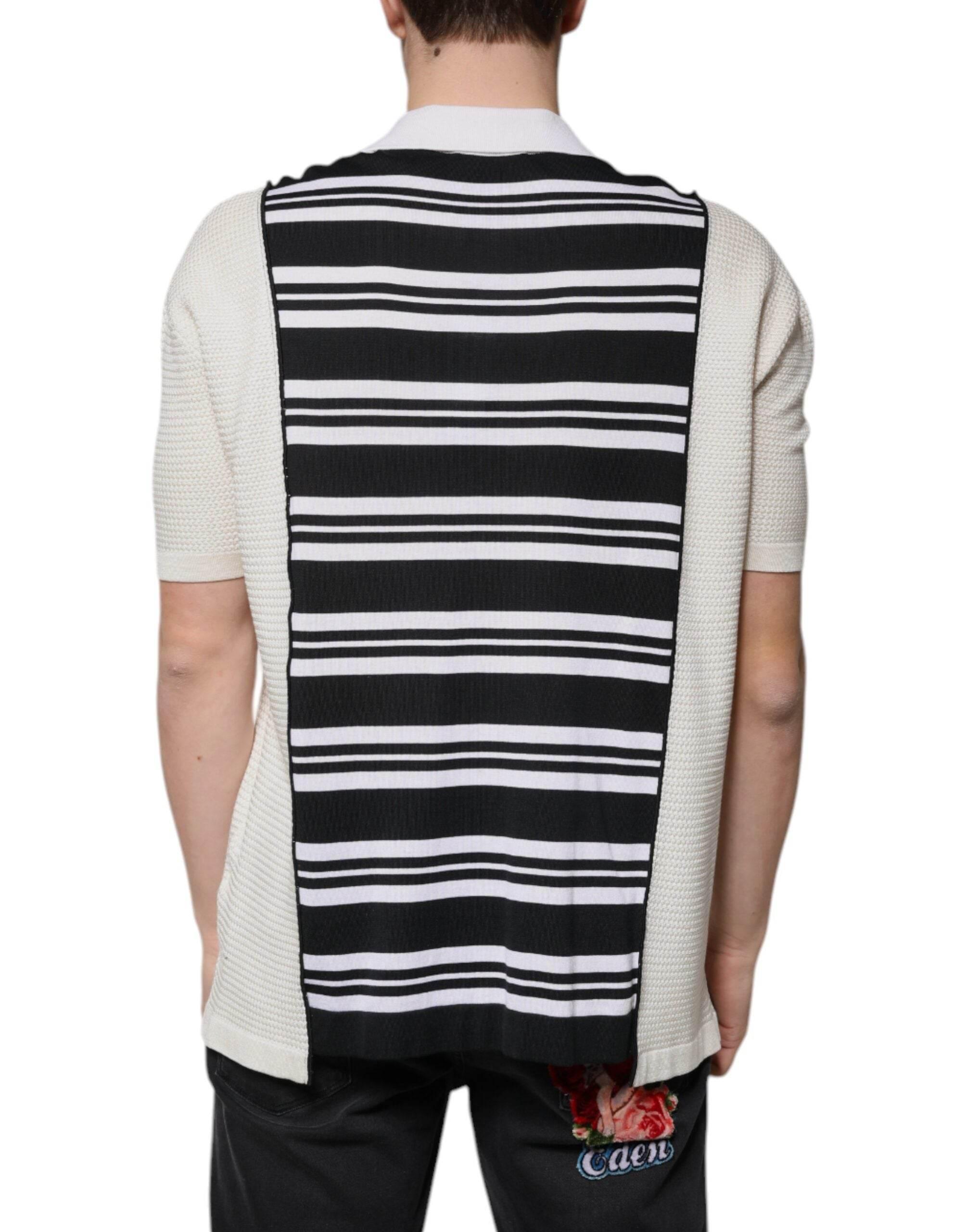 Dolce & Gabbana Multicolor Stripe Collared Polo T-shirt - Hilstor