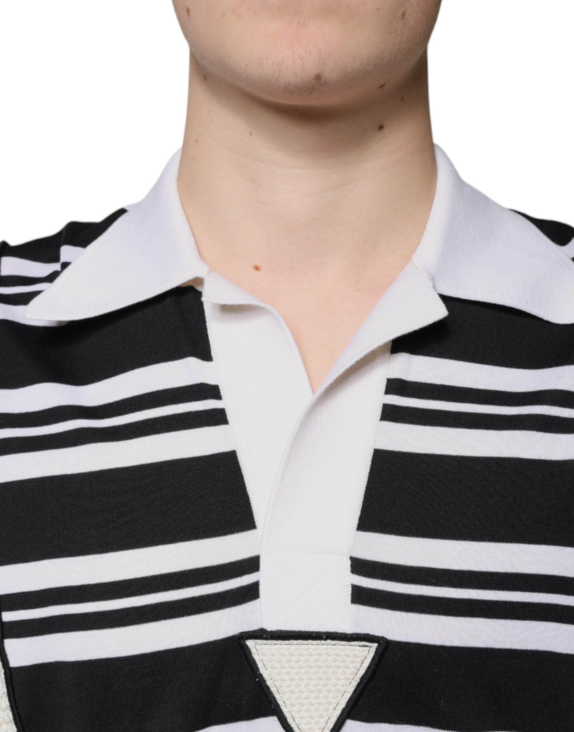 Dolce & Gabbana Multicolor Stripe Collared Polo T-shirt - Hilstor