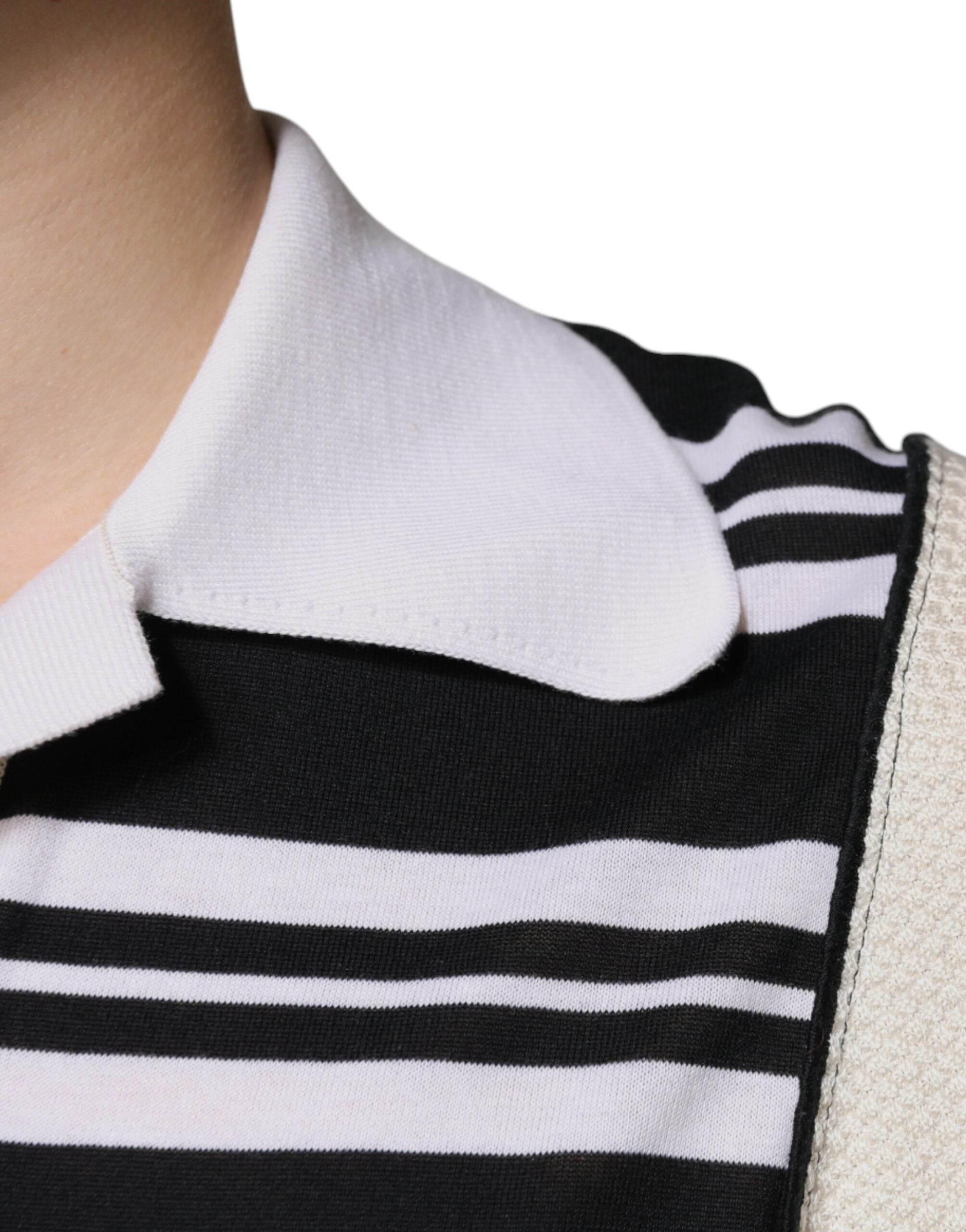 Dolce & Gabbana Multicolor Stripe Collared Polo T-shirt - Hilstor