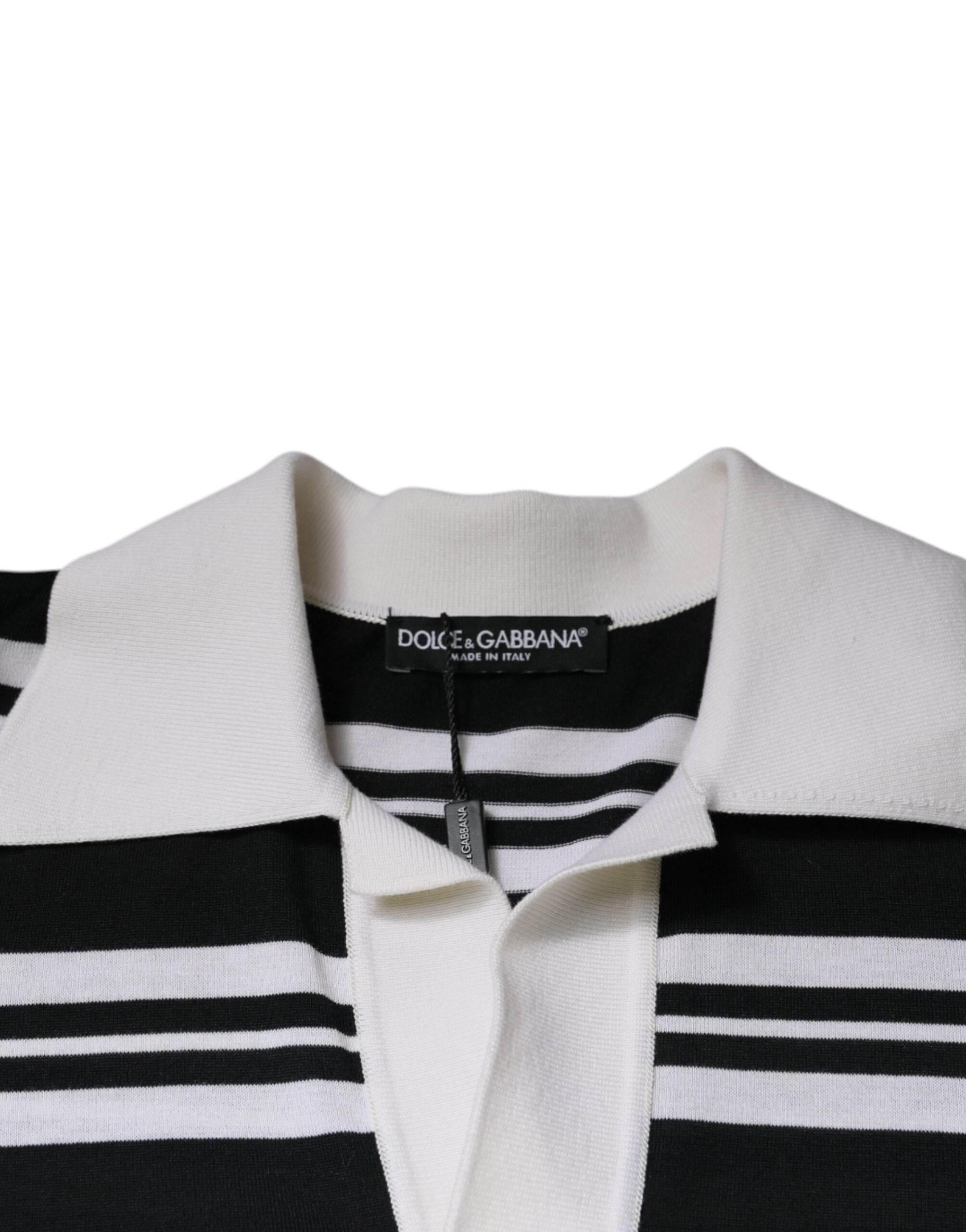 Dolce & Gabbana Multicolor Stripe Collared Polo T-shirt - Hilstor