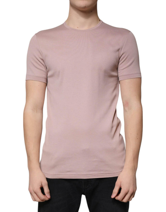 Dolce & Gabbana Brown Cotton Short Sleeves Round Neck T-shirt - Hilstor