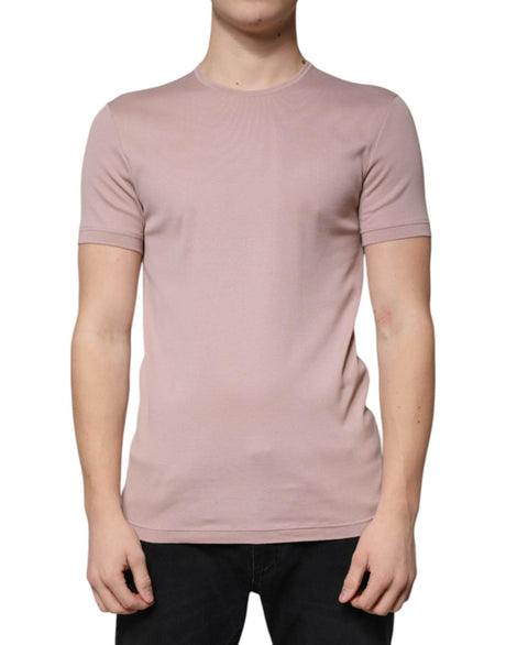 Dolce & Gabbana Brown Cotton Short Sleeves Round Neck T-shirt - Hilstor