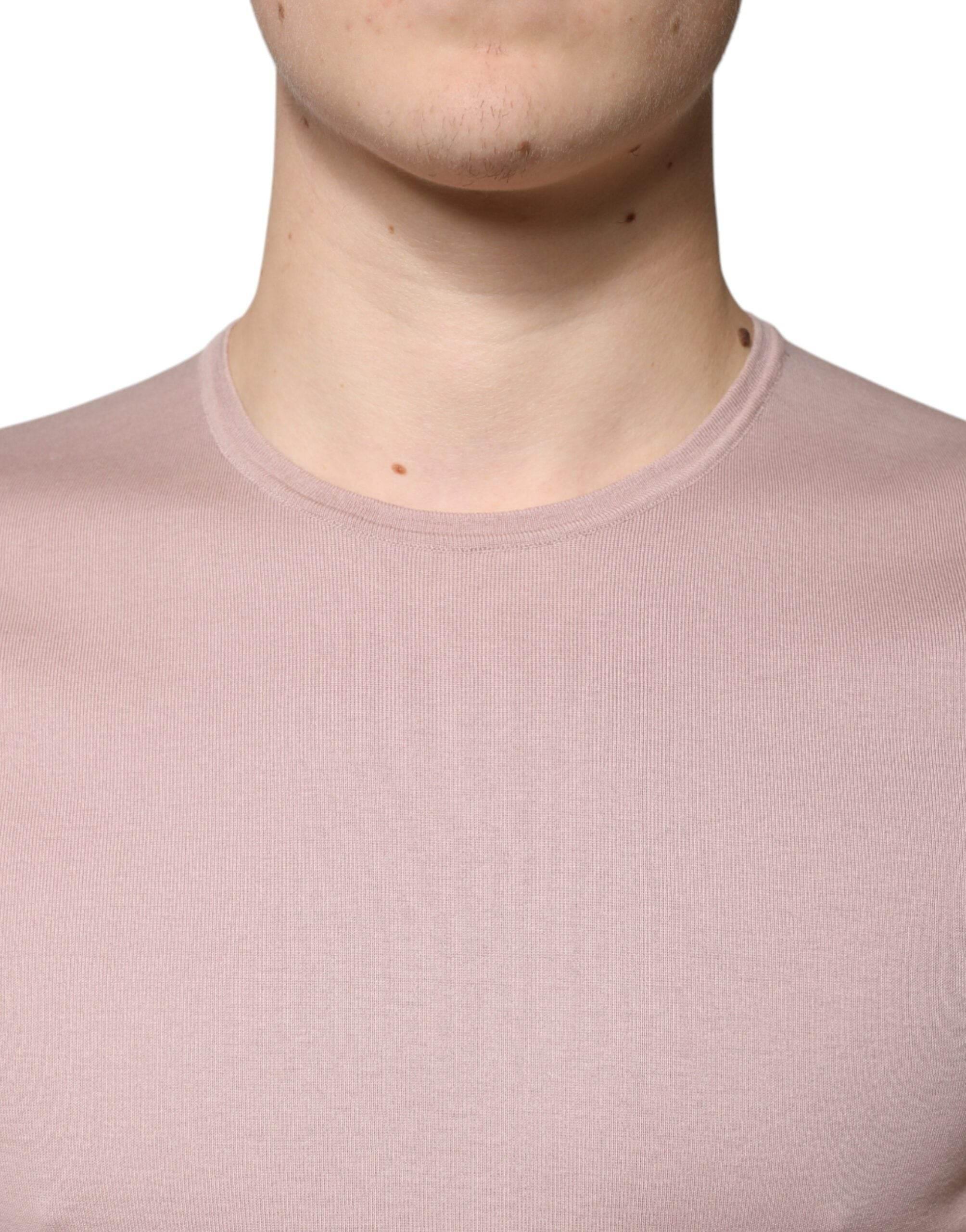 Dolce & Gabbana Brown Cotton Short Sleeves Round Neck T-shirt - Hilstor