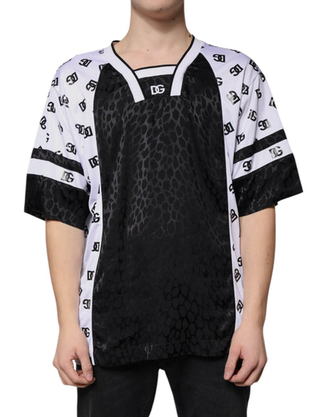 Dolce & Gabbana Black White Logo Men Short Sleeves T-shirt - Hilstor
