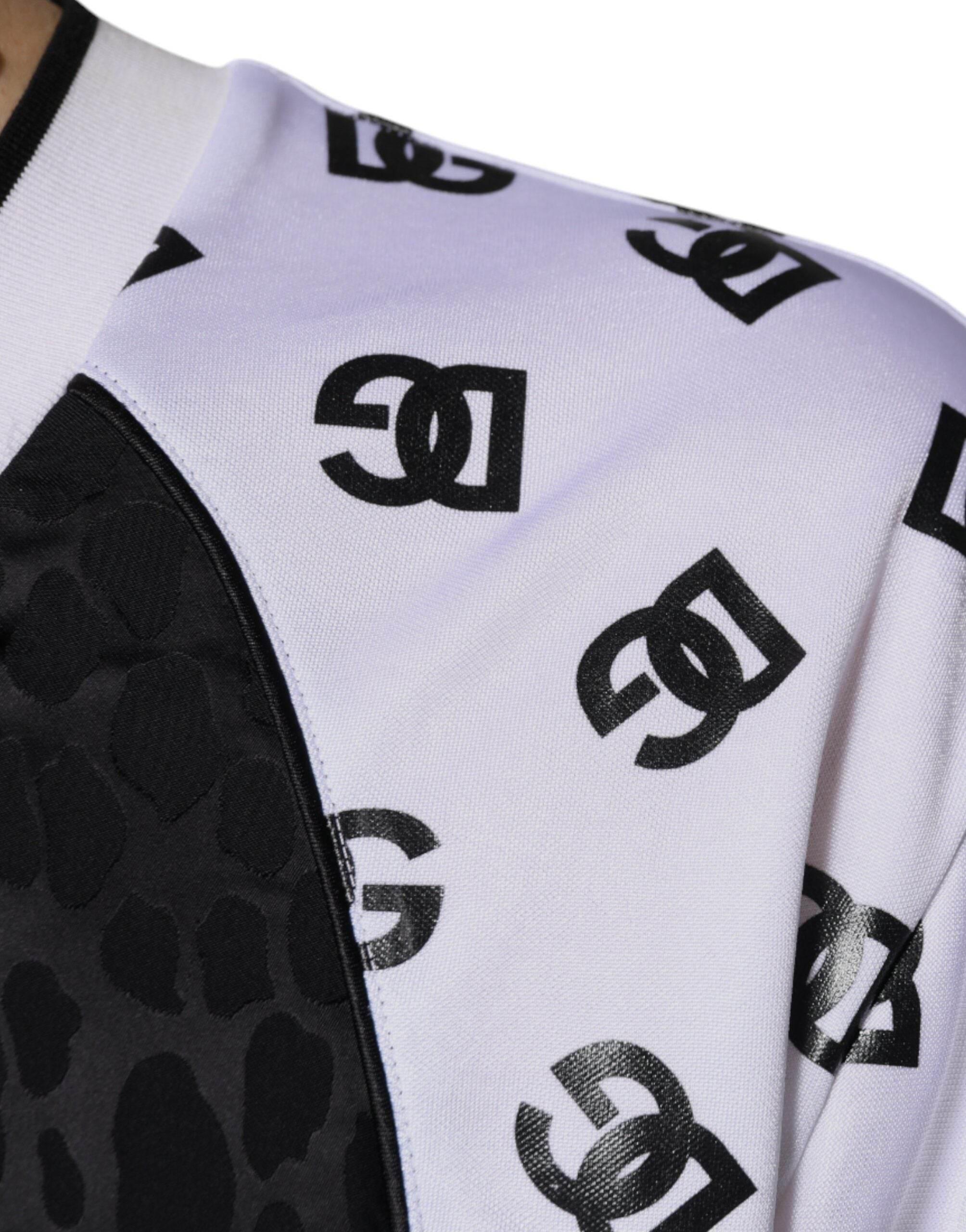 Dolce & Gabbana Black White Logo Men Short Sleeves T-shirt - Hilstor