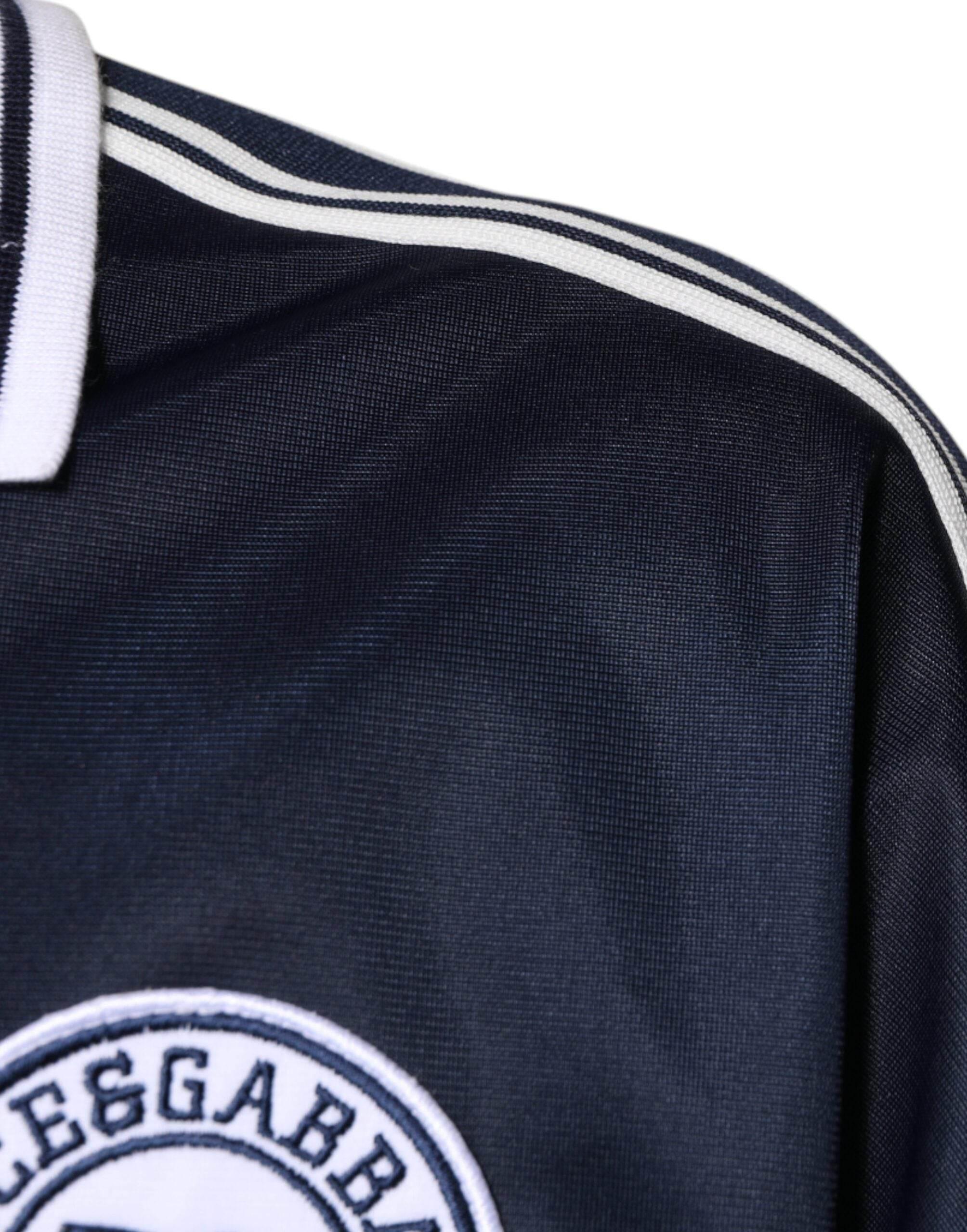 Dolce & Gabbana Blue White Milano Long Sleeve Jersey T-shirt - Hilstor