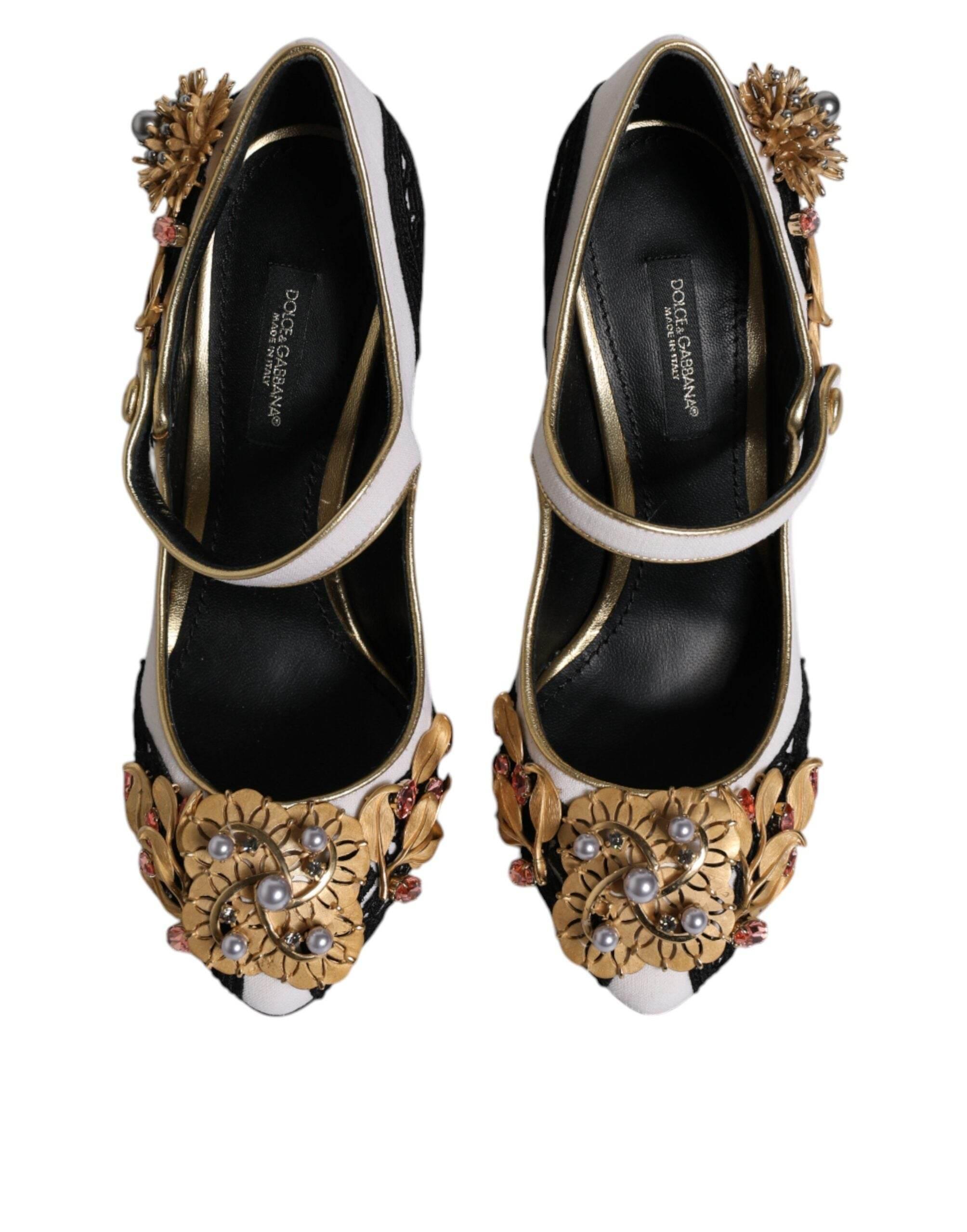 Dolce & Gabbana Multicolor Embellished Heels Pumps Shoes - Hilstor
