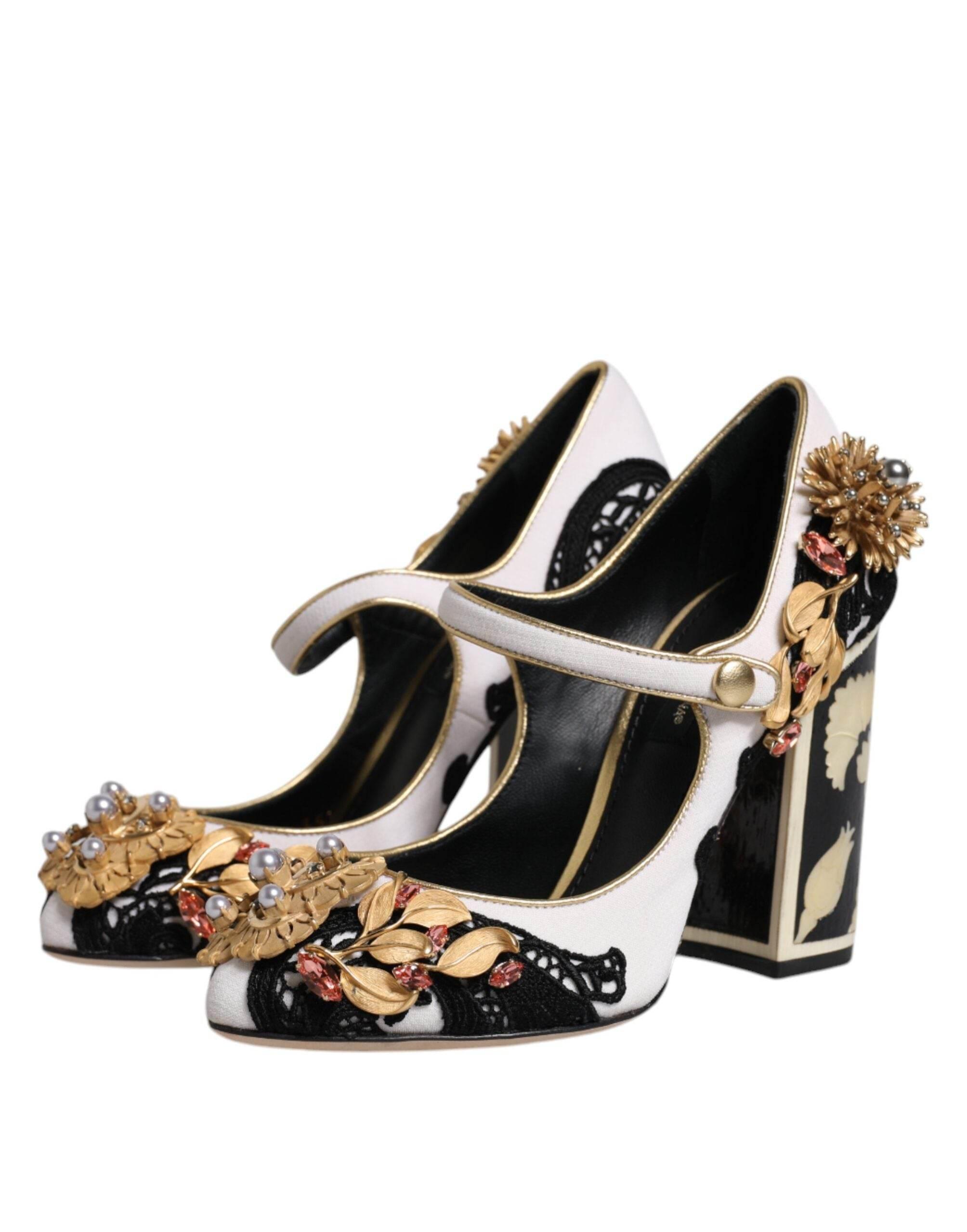 Dolce & Gabbana Multicolor Embellished Heels Pumps Shoes - Hilstor