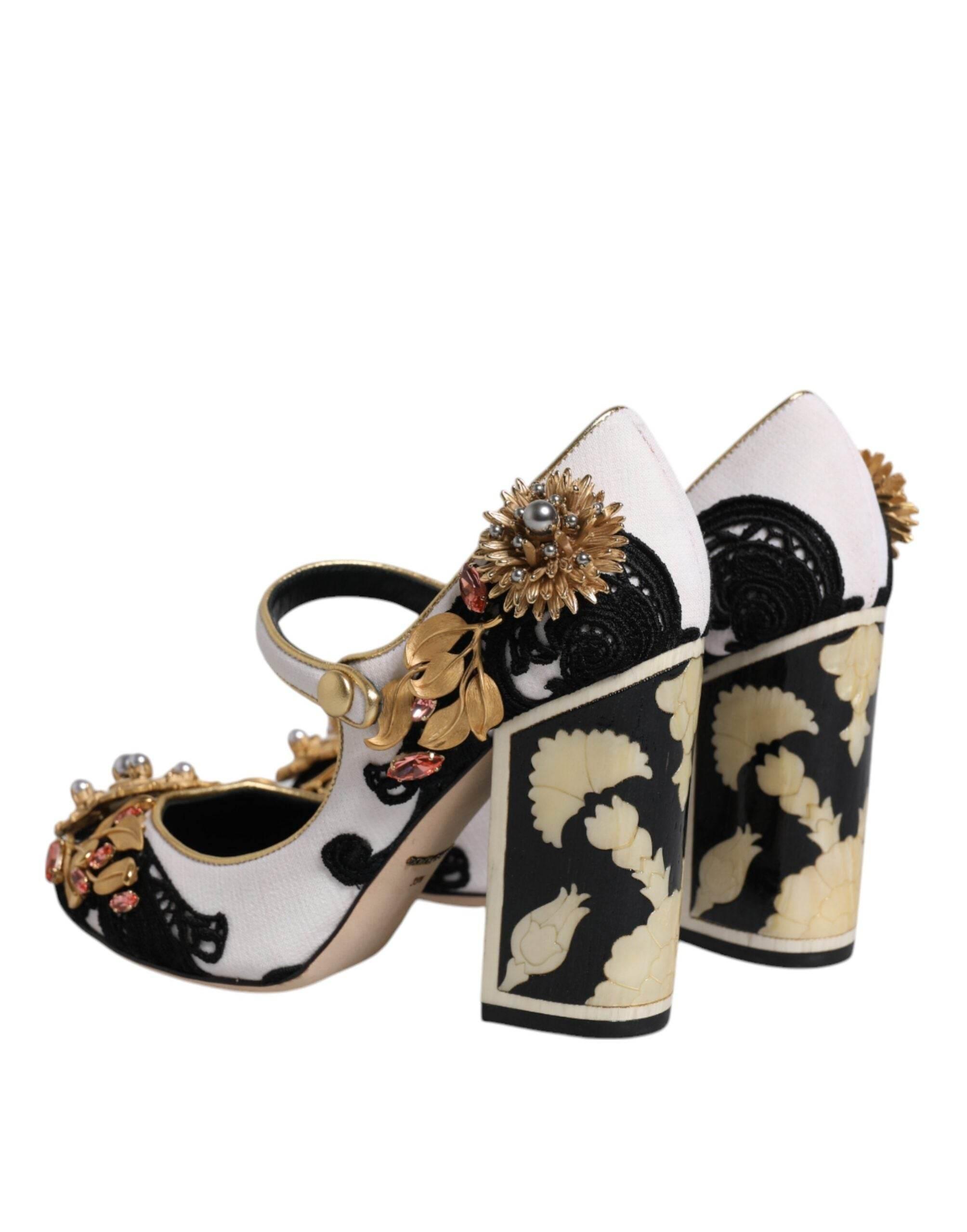 Dolce & Gabbana Multicolor Embellished Heels Pumps Shoes - Hilstor