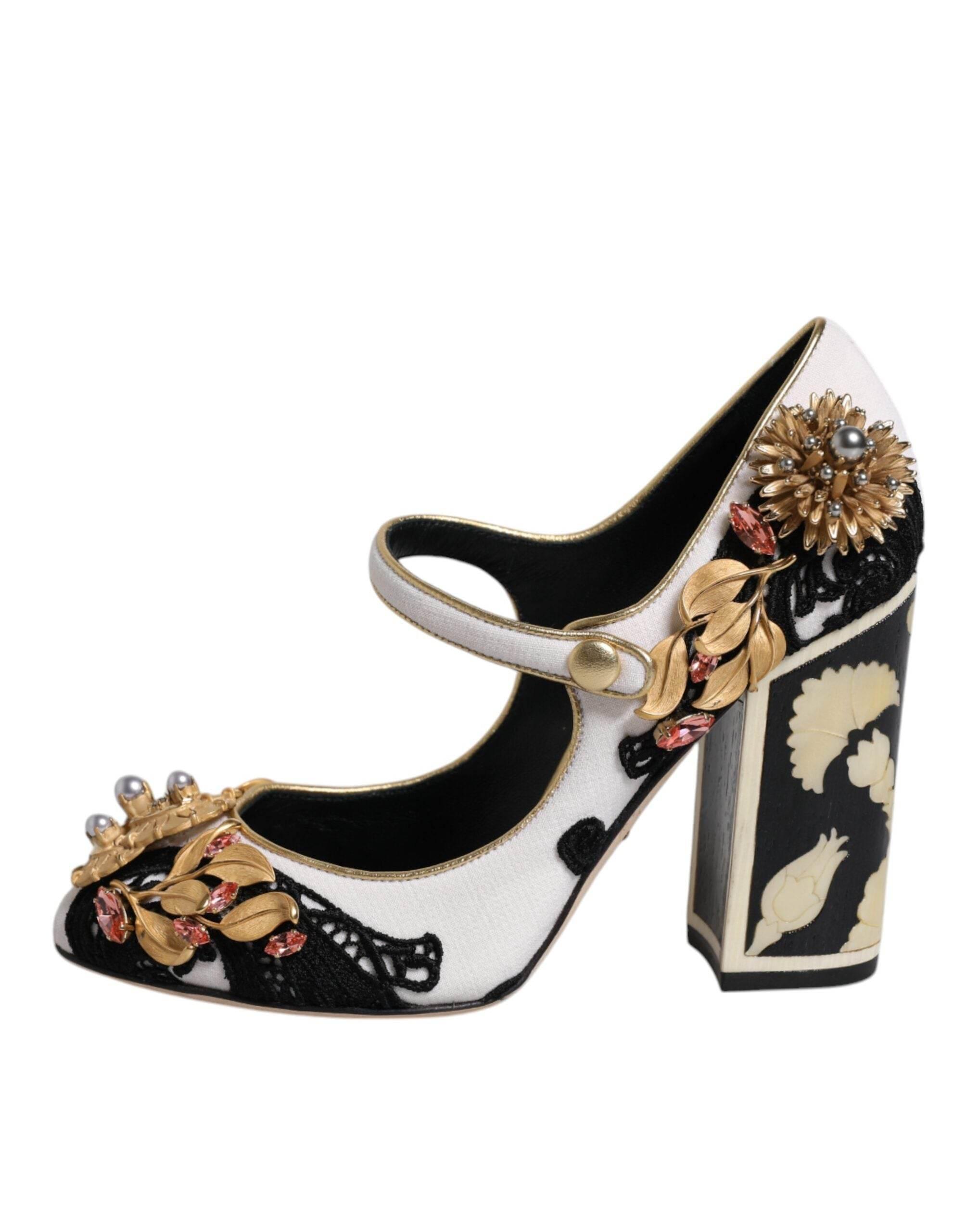 Dolce & Gabbana Multicolor Embellished Heels Pumps Shoes - Hilstor