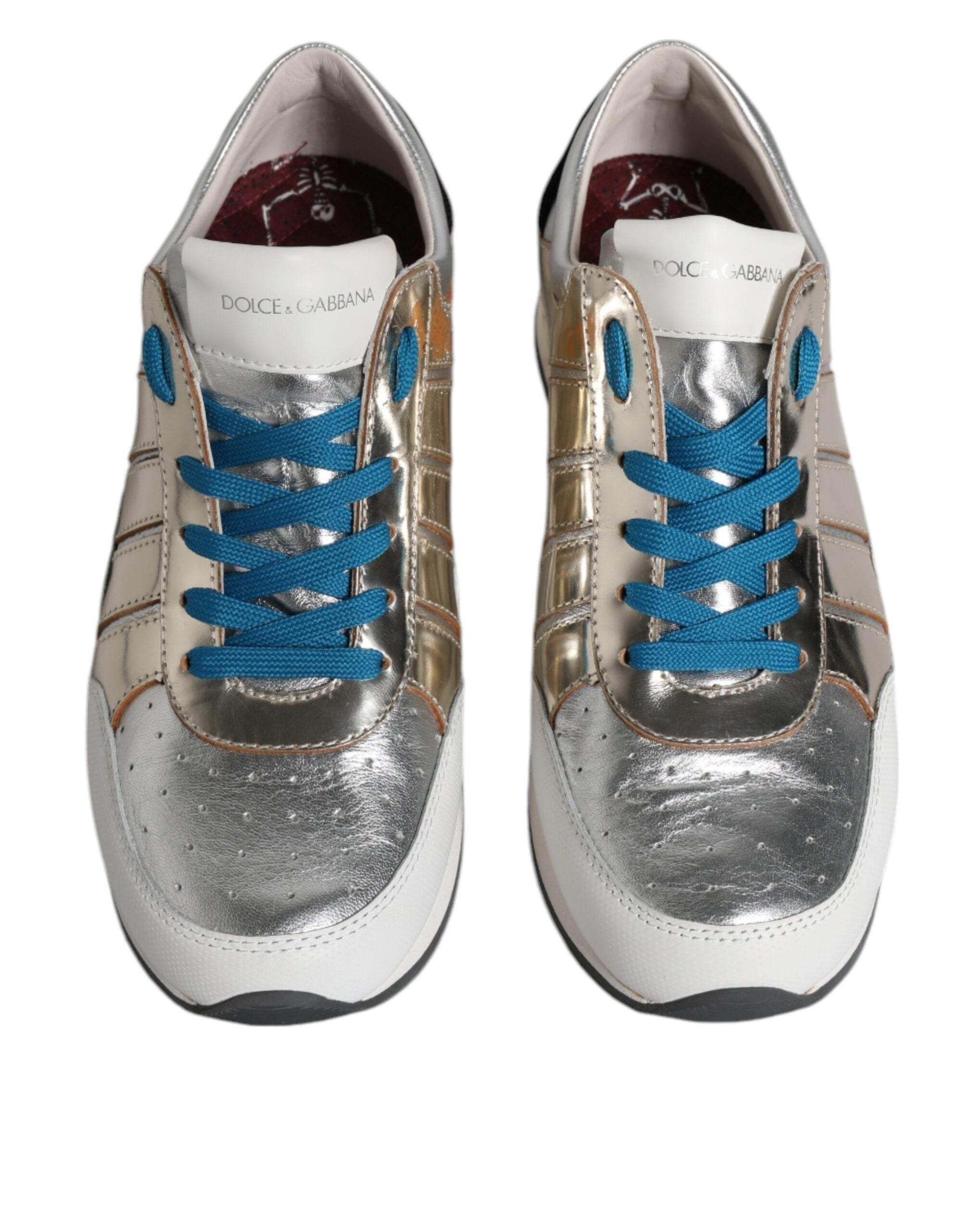 Dolce & Gabbana Multicolor Leather Low Top Sneakers Shoes - Hilstor