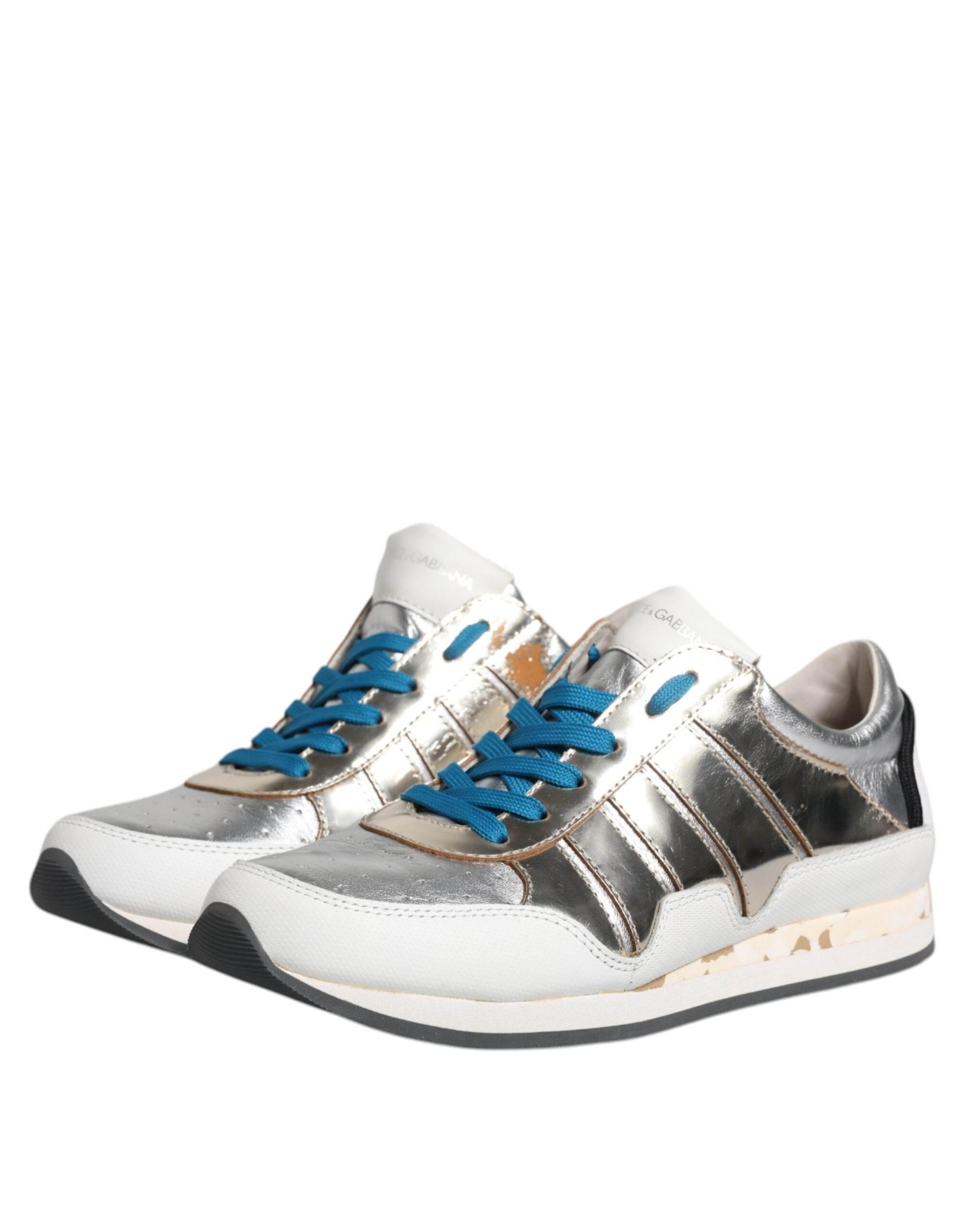 Dolce & Gabbana Multicolor Leather Low Top Sneakers Shoes - Hilstor