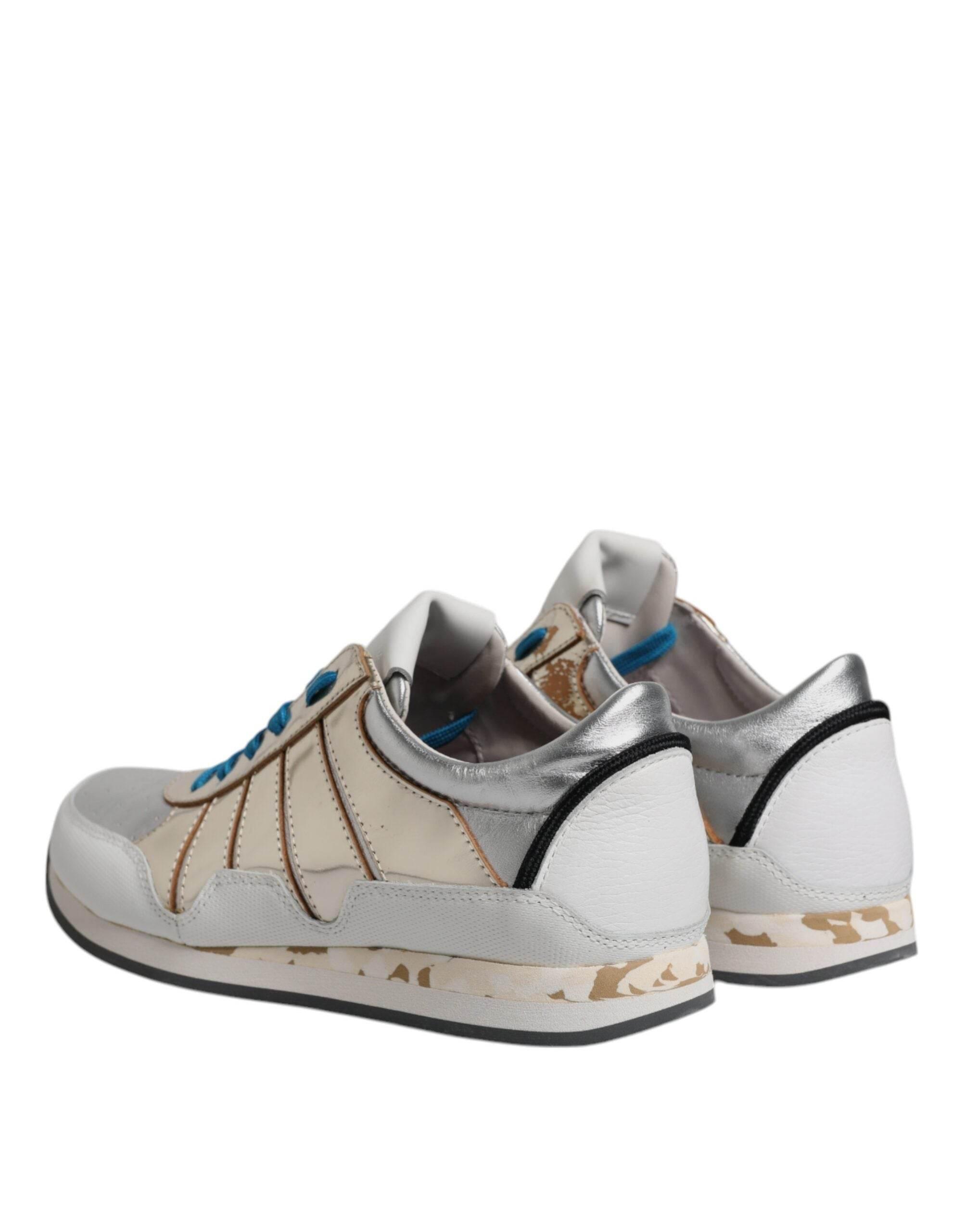 Dolce & Gabbana Multicolor Leather Low Top Sneakers Shoes - Hilstor