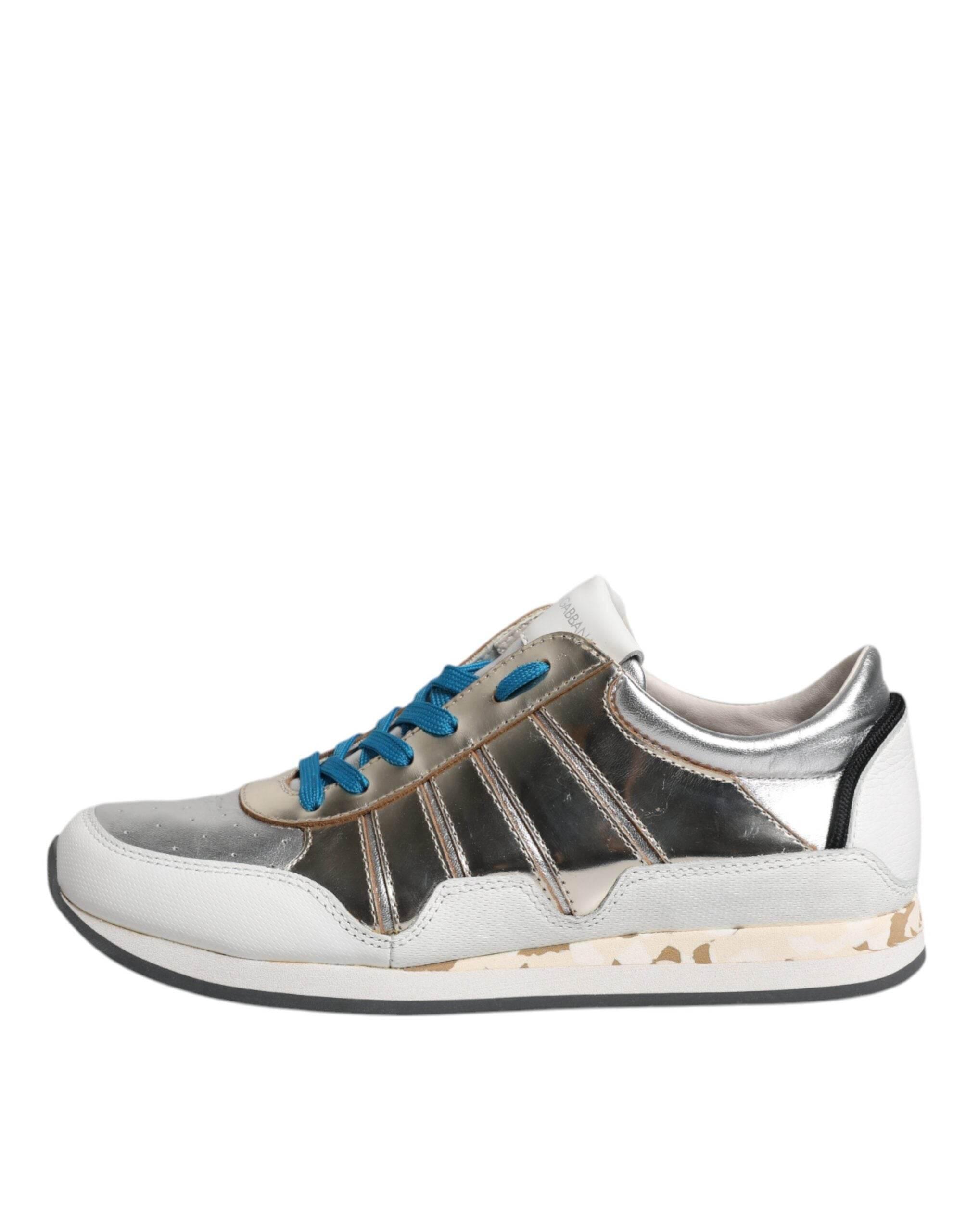 Dolce & Gabbana Multicolor Leather Low Top Sneakers Shoes - Hilstor