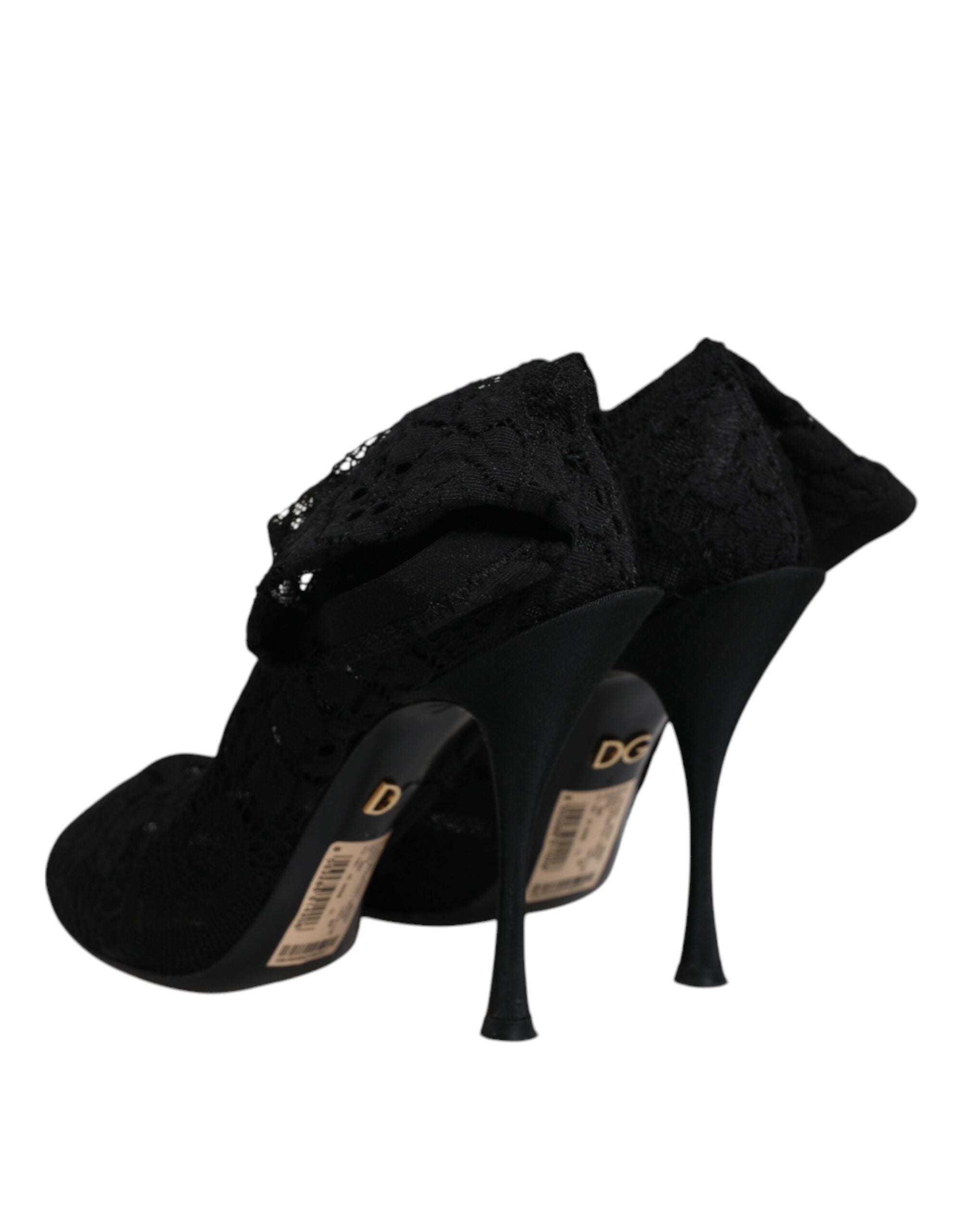 Dolce &amp; Gabbana sorte blonde strækhæle Sko med mellemlægsstøvler