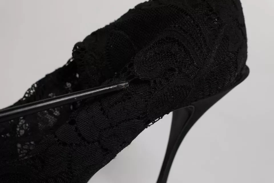 Dolce &amp; Gabbana sorte blonde strækhæle Sko med mellemlægsstøvler