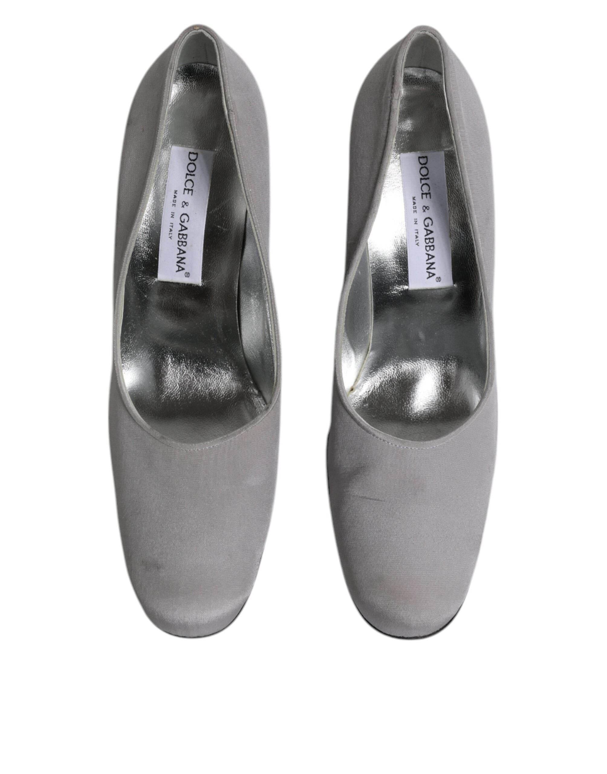 Dolce & Gabbana Gray Suede Leather High Heel Pumps Shoes - Hilstor