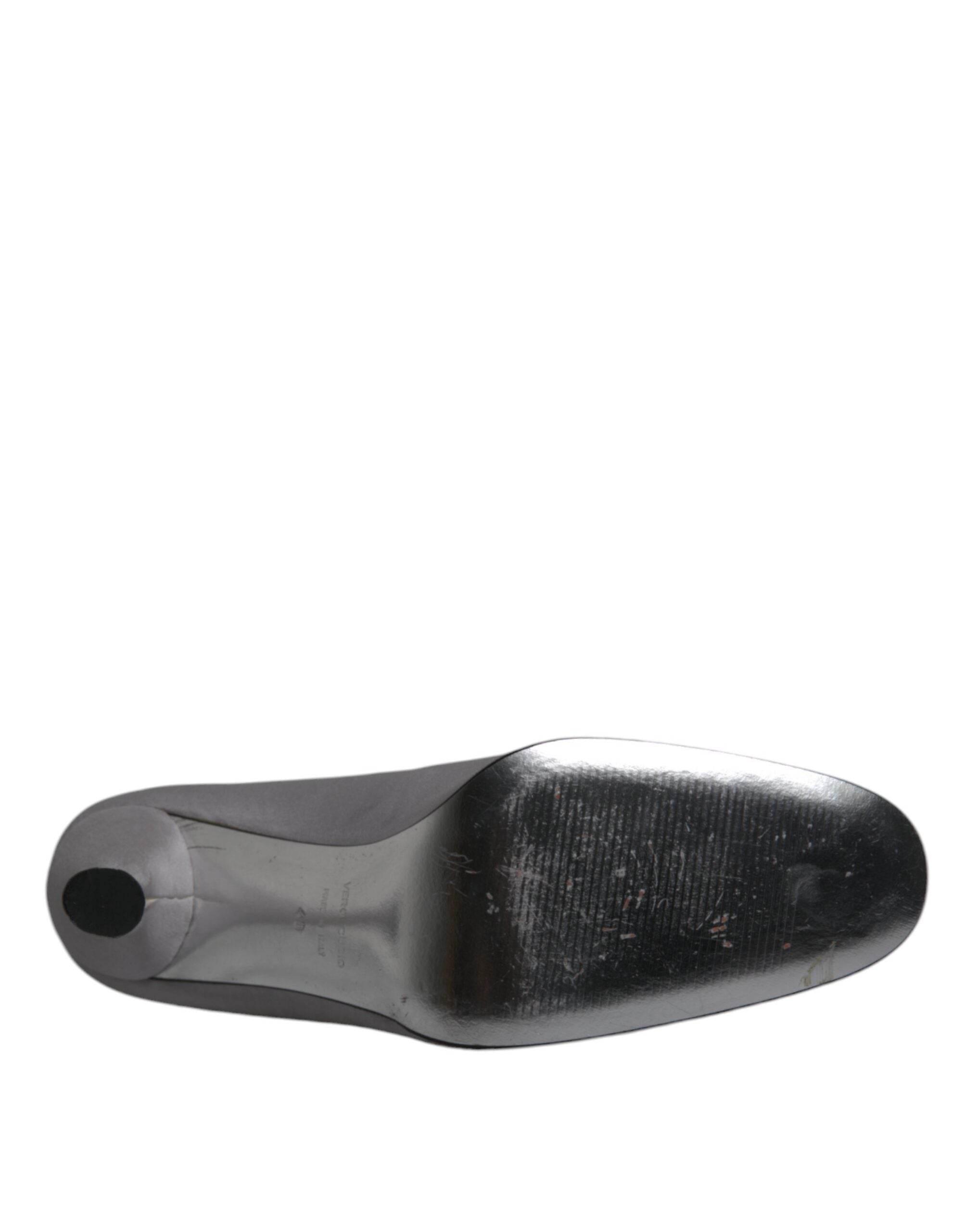 Dolce & Gabbana Gray Suede Leather High Heel Pumps Shoes - Hilstor