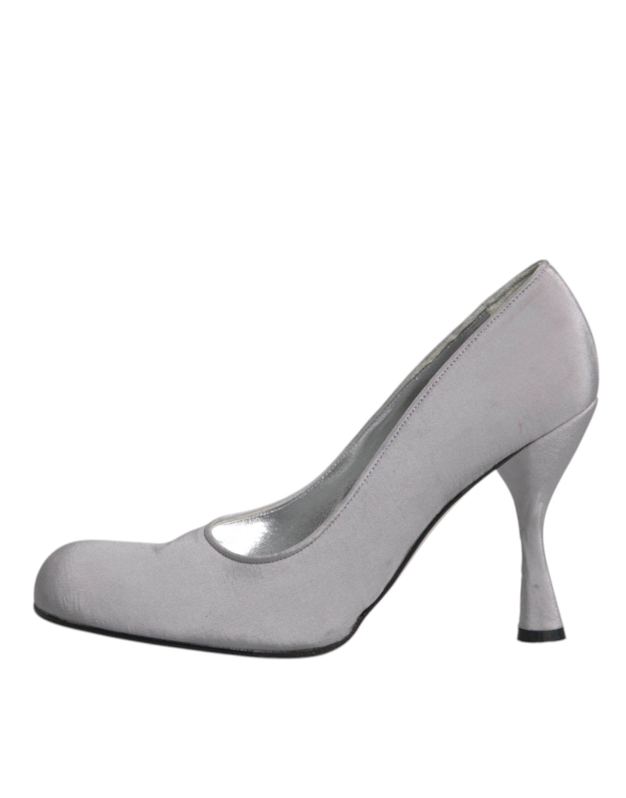 Dolce & Gabbana Gray Suede Leather High Heel Pumps Shoes - Hilstor