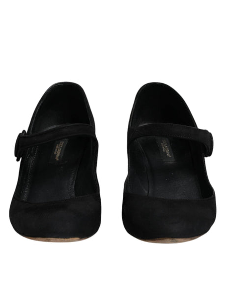 Dolce & Gabbana Black Suede Leather KEIRA Heels Pumps Shoes - Hilstor