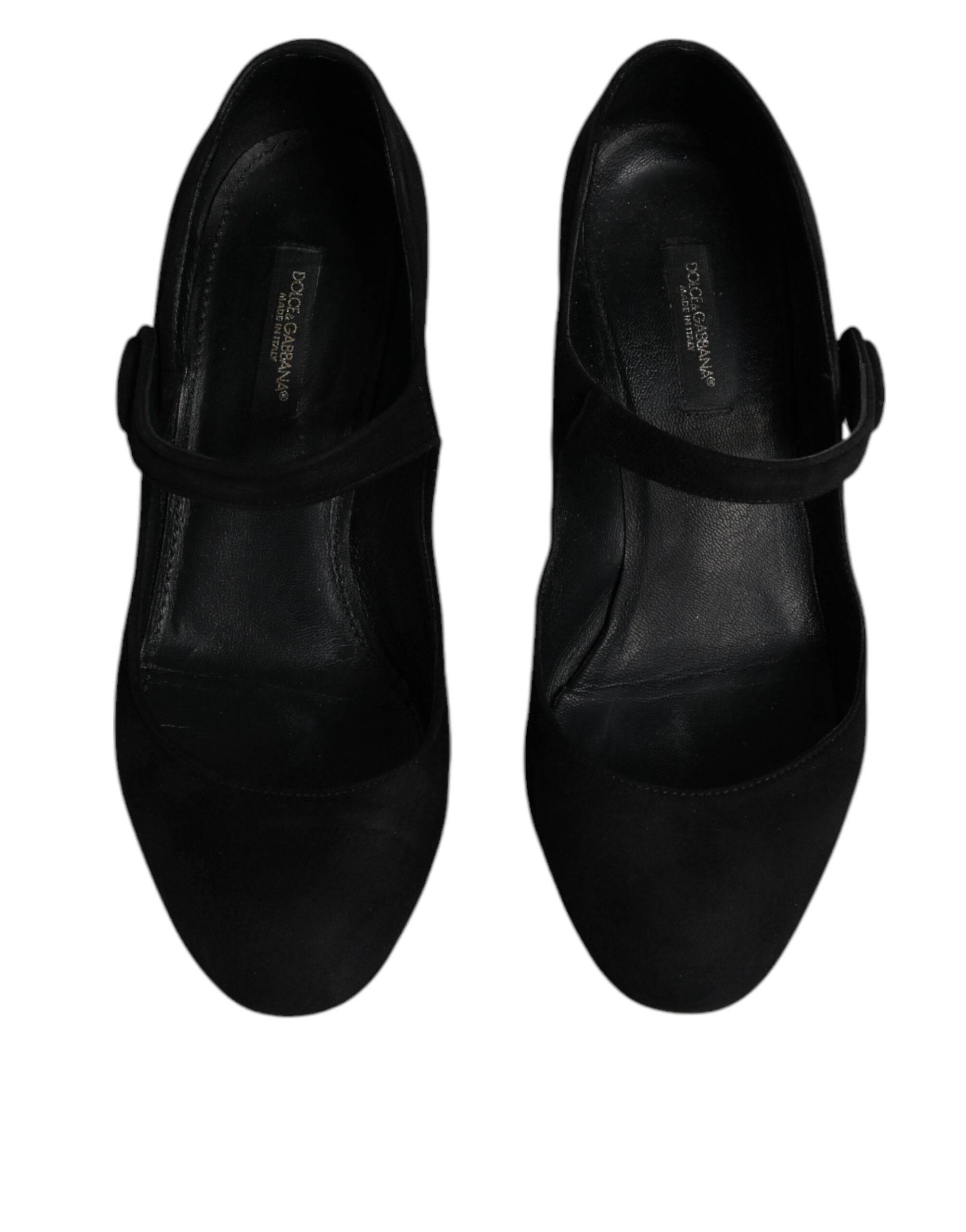Dolce & Gabbana Black Suede Leather KEIRA Heels Pumps Shoes - Hilstor